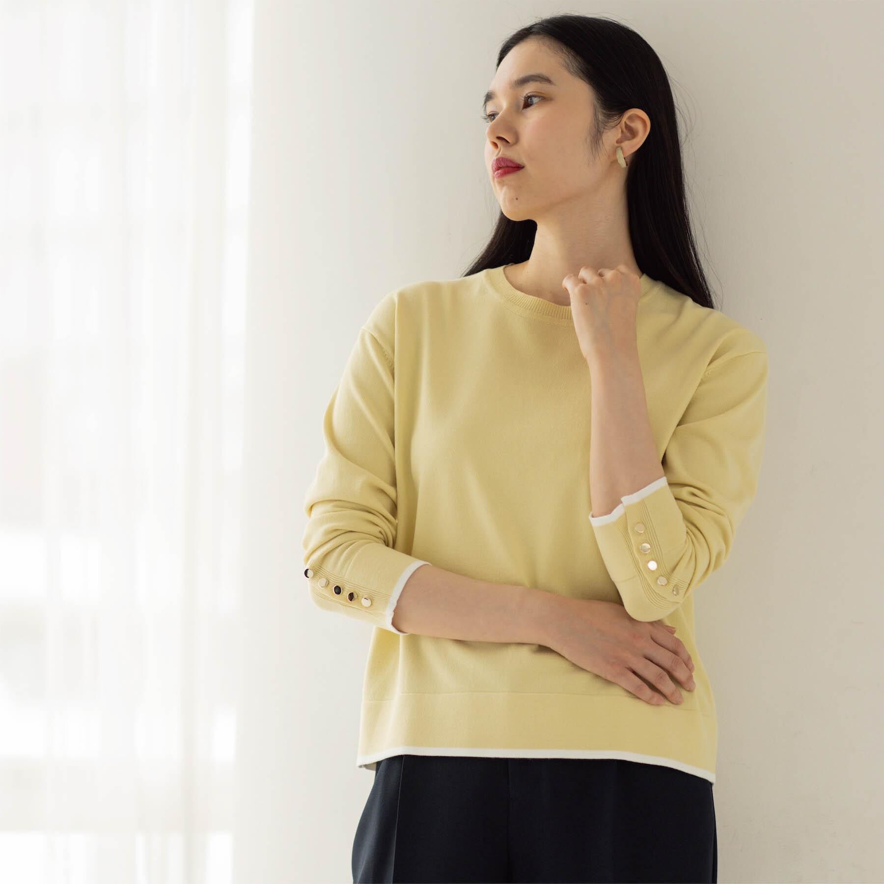 OPAQUE.CLIP「金ボタン使いリラクシーニット【洗濯機OK】」|ニット・セーター|