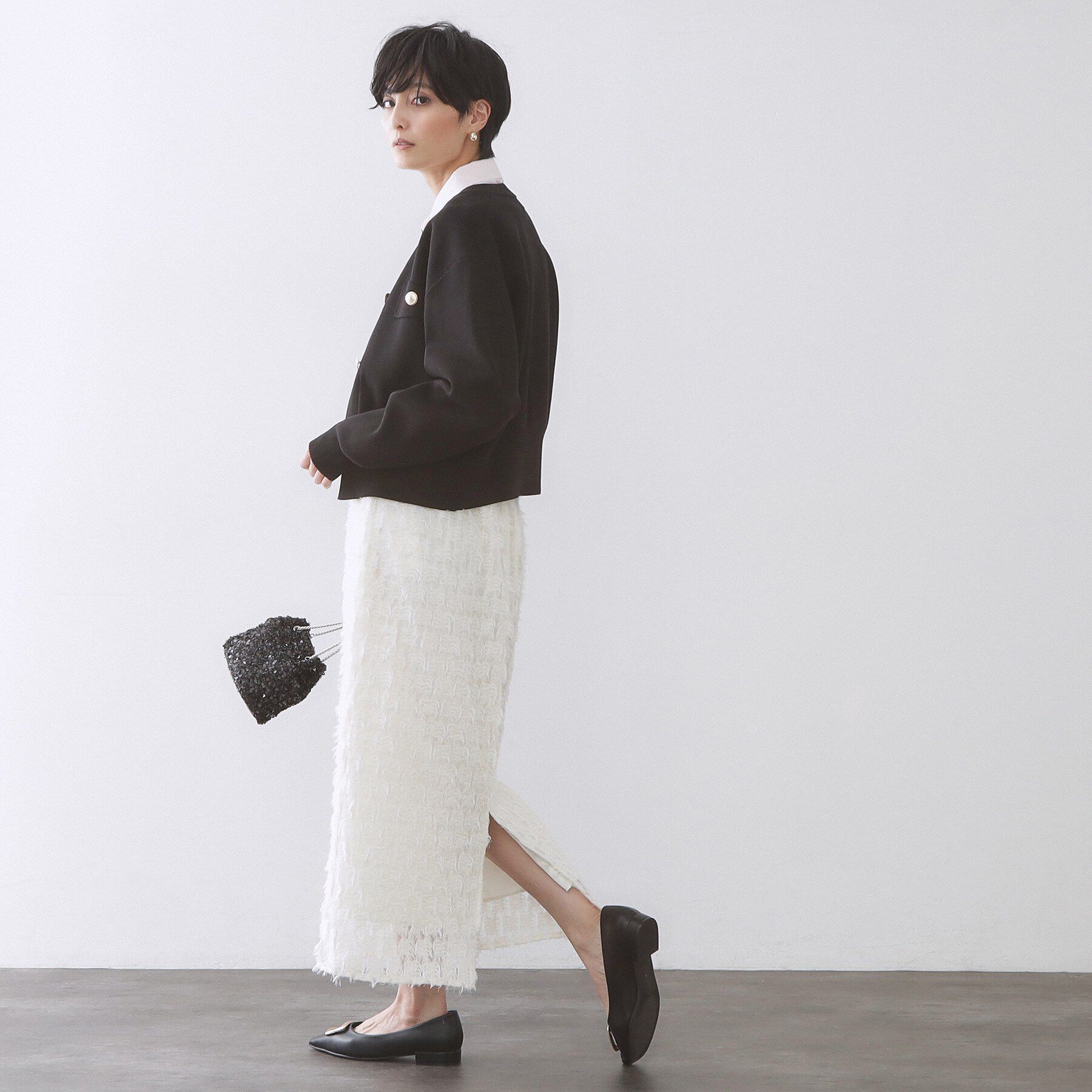 OPAQUE.CLIP「フラップポケット金ボタンニットカーディガン【洗濯機OK】」|カーディガン|