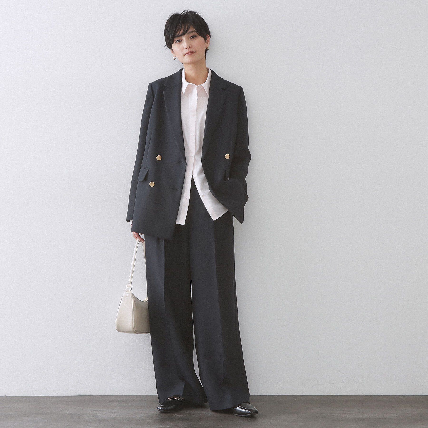 OPAQUE.CLIP「金ボタンデザインワイドパンツ/セットアップ対応【洗濯機OK】《S～LL》」|その他|