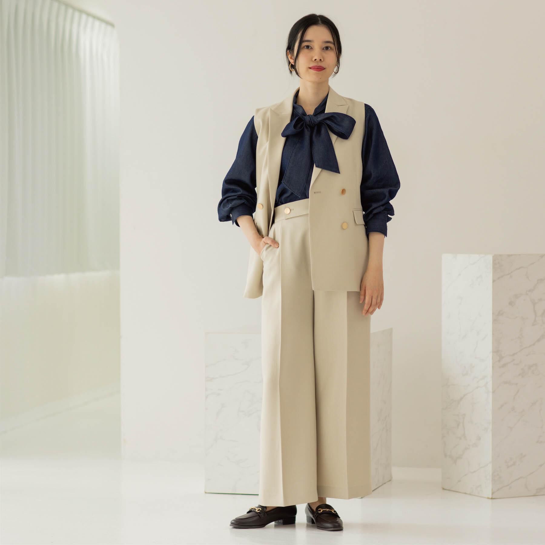 OPAQUE.CLIP「金ボタンデザインワイドパンツ/セットアップ対応【洗濯機OK】《S～LL》」|その他|