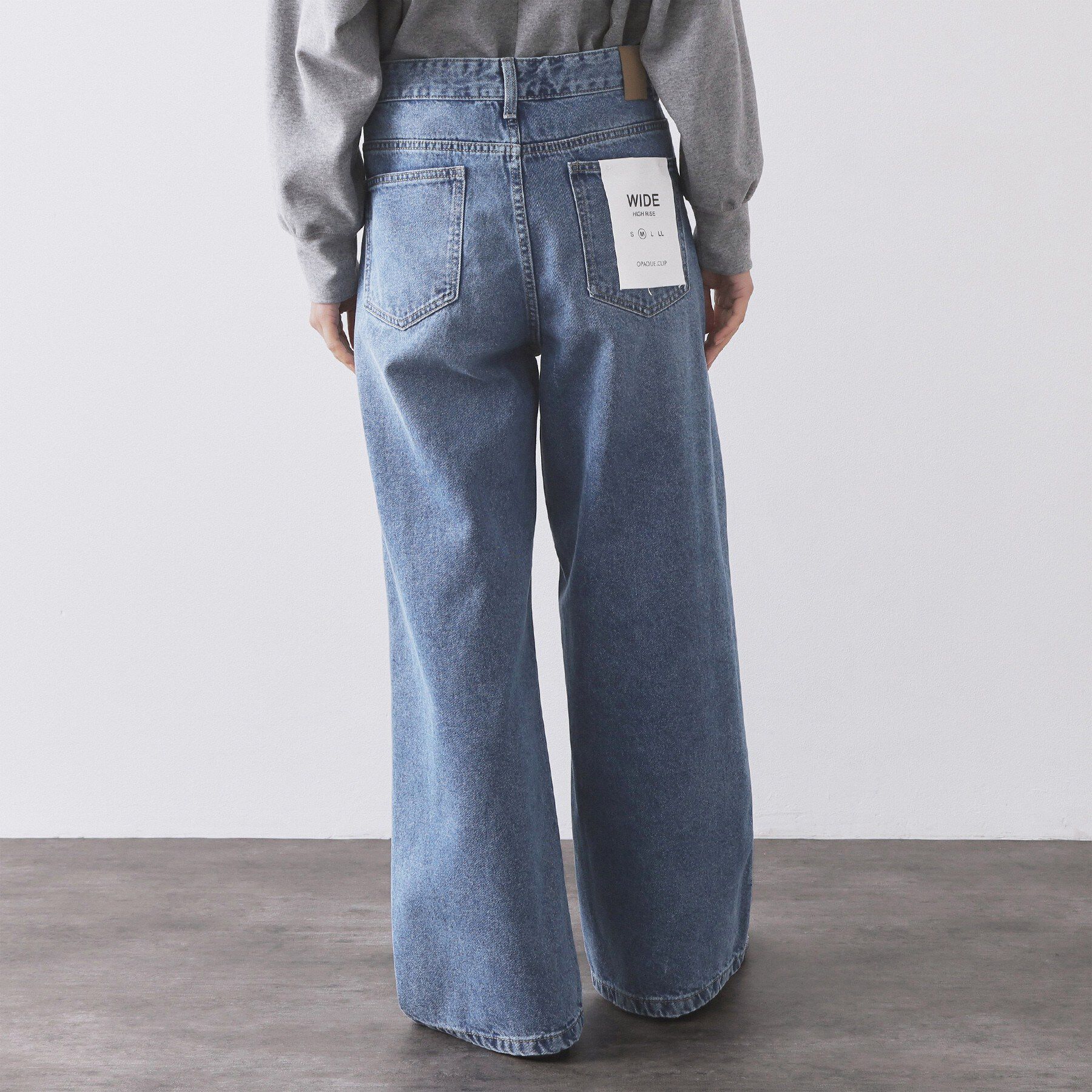 OPAQUE.CLIP「ワイドストレートデニムパンツ【洗濯機OK】《S～LL》」|デニム|
