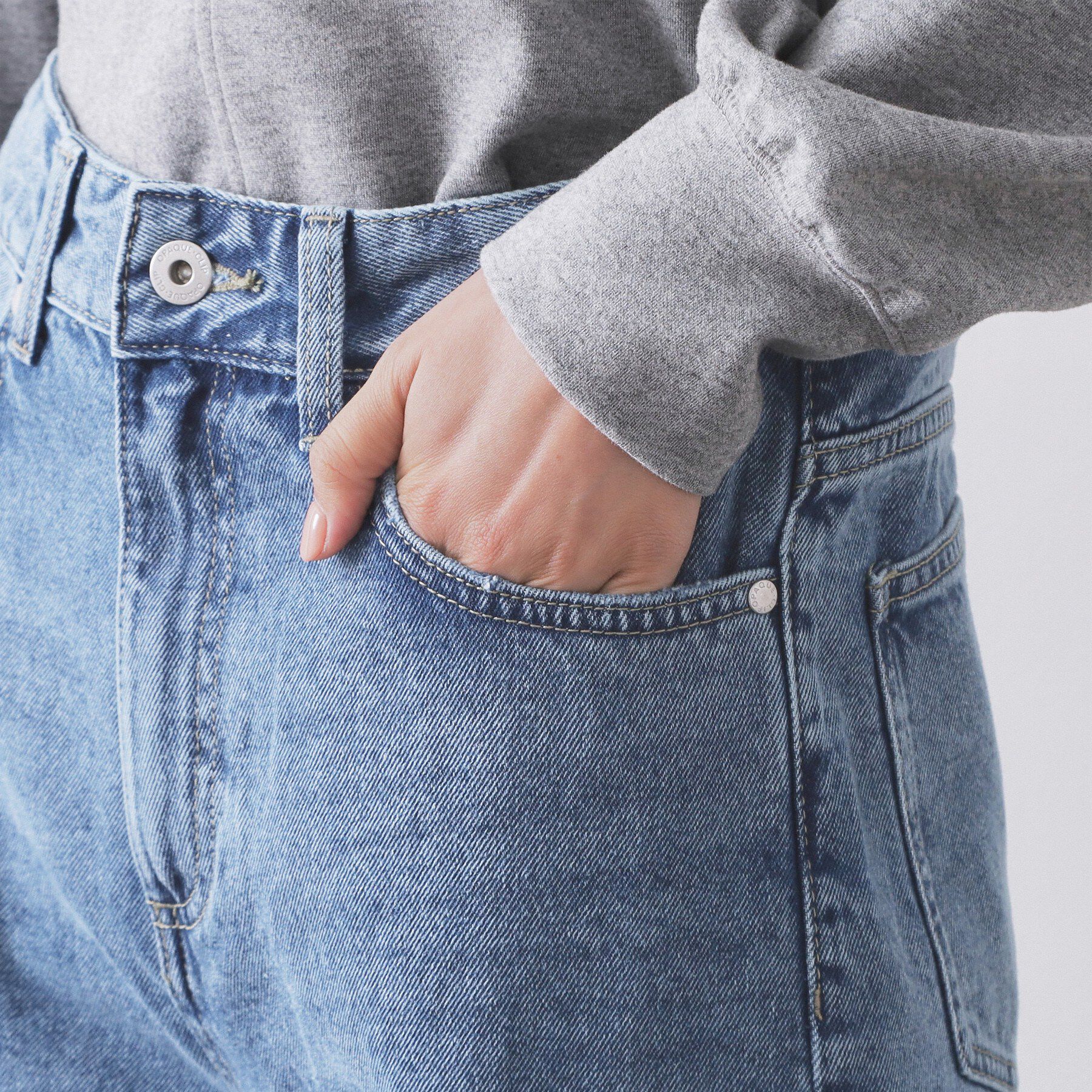 OPAQUE.CLIP「ワイドストレートデニムパンツ【洗濯機OK】《S～LL》」|デニム|