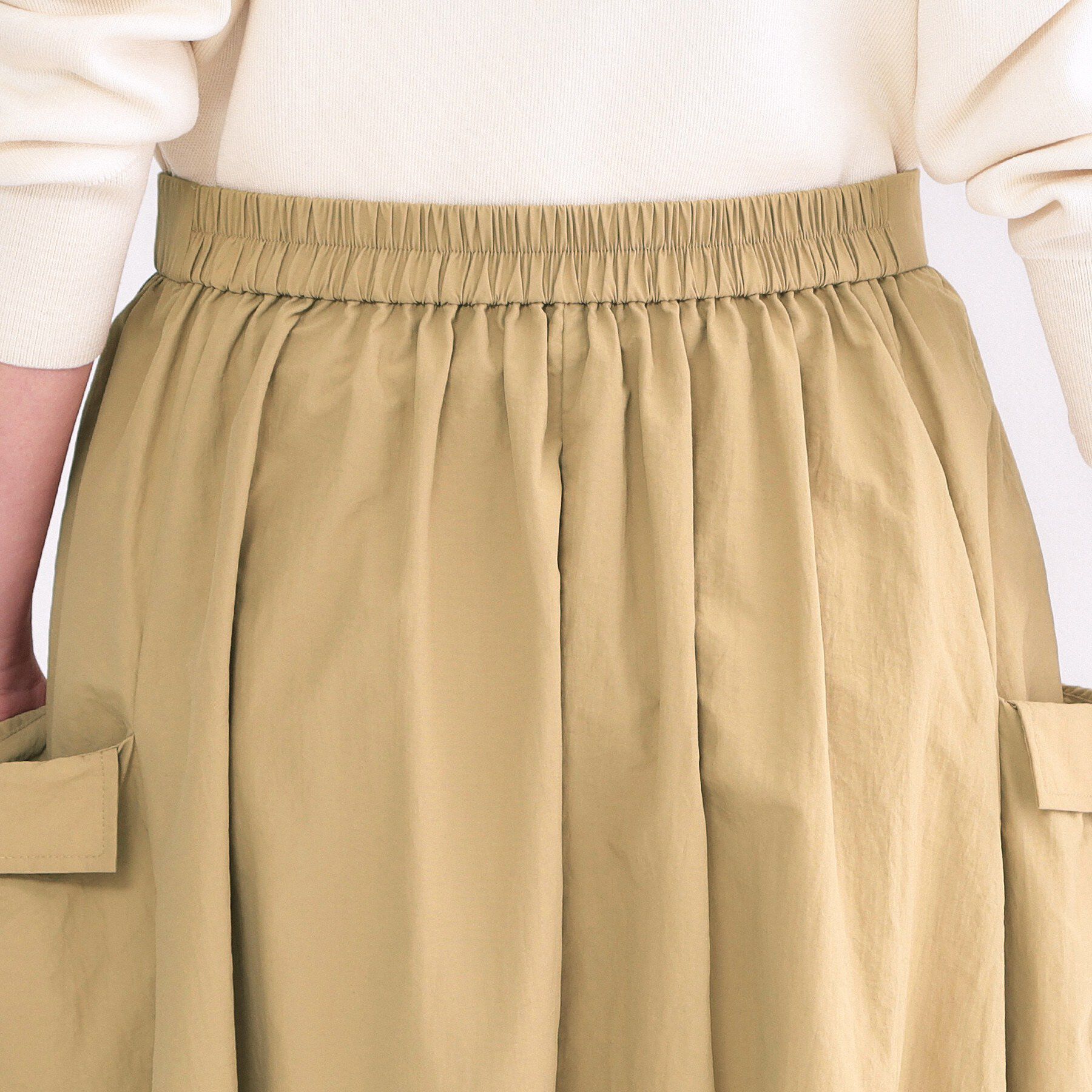 OPAQUE.CLIP「サイドポケットギャザースカート【洗濯機OK】」|スカート|