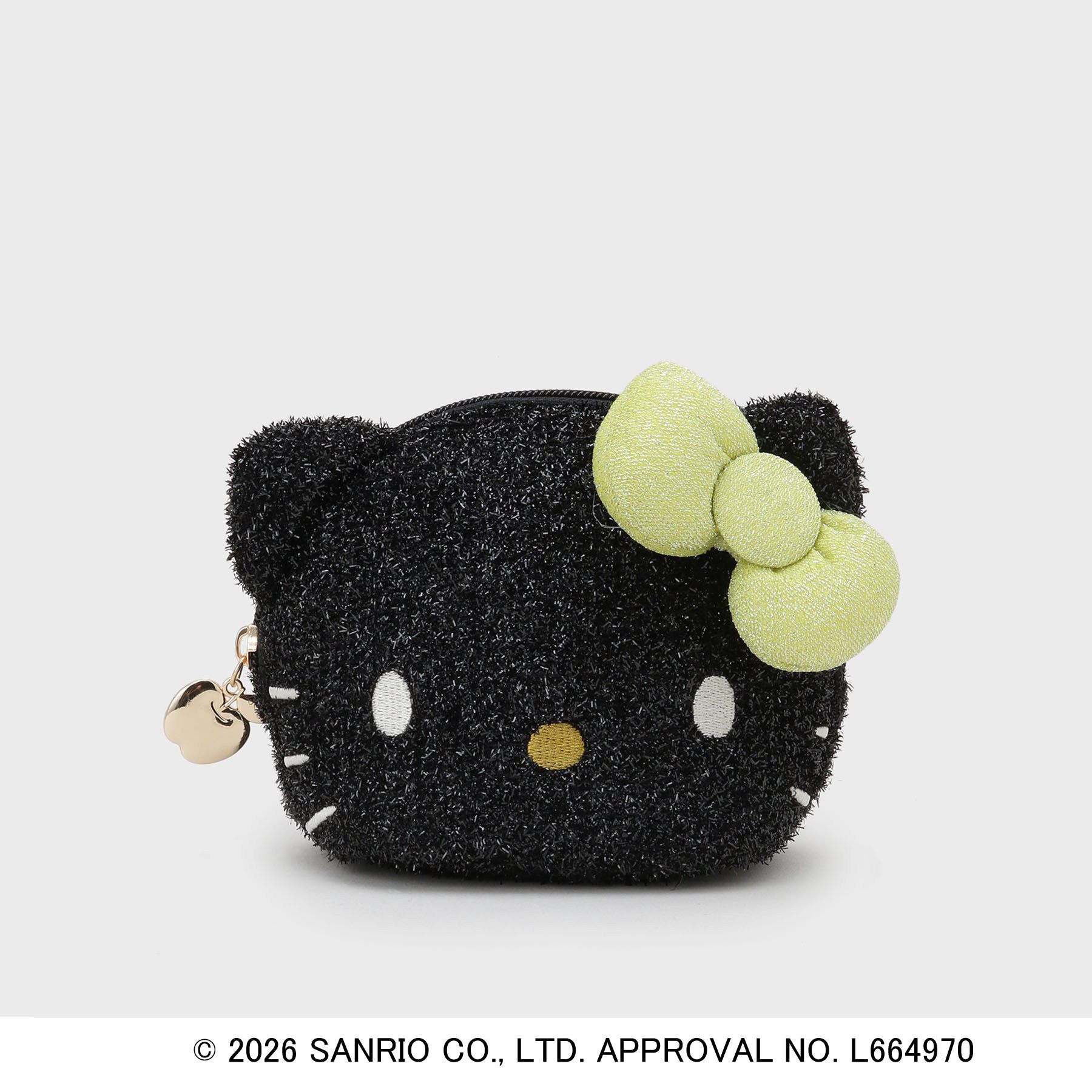 OPAQUE.CLIP「◆【ハローキティ】キラふわフェイス型シェルポーチ」|ポーチ|ブラック(019)