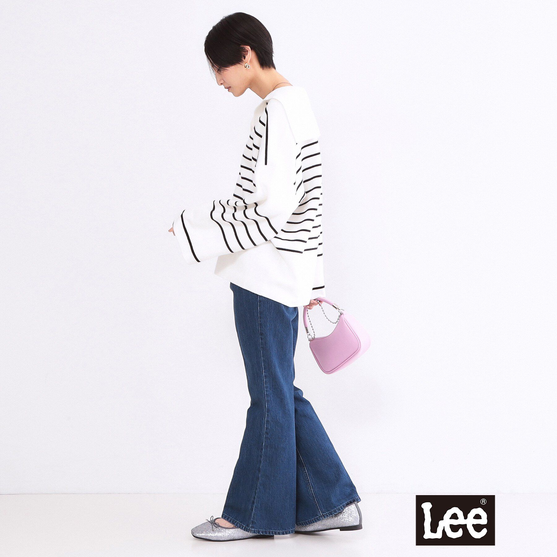 OPAQUE.CLIP「【Lee別注】フレアデニムパンツ【洗濯機OK】」|デニム|