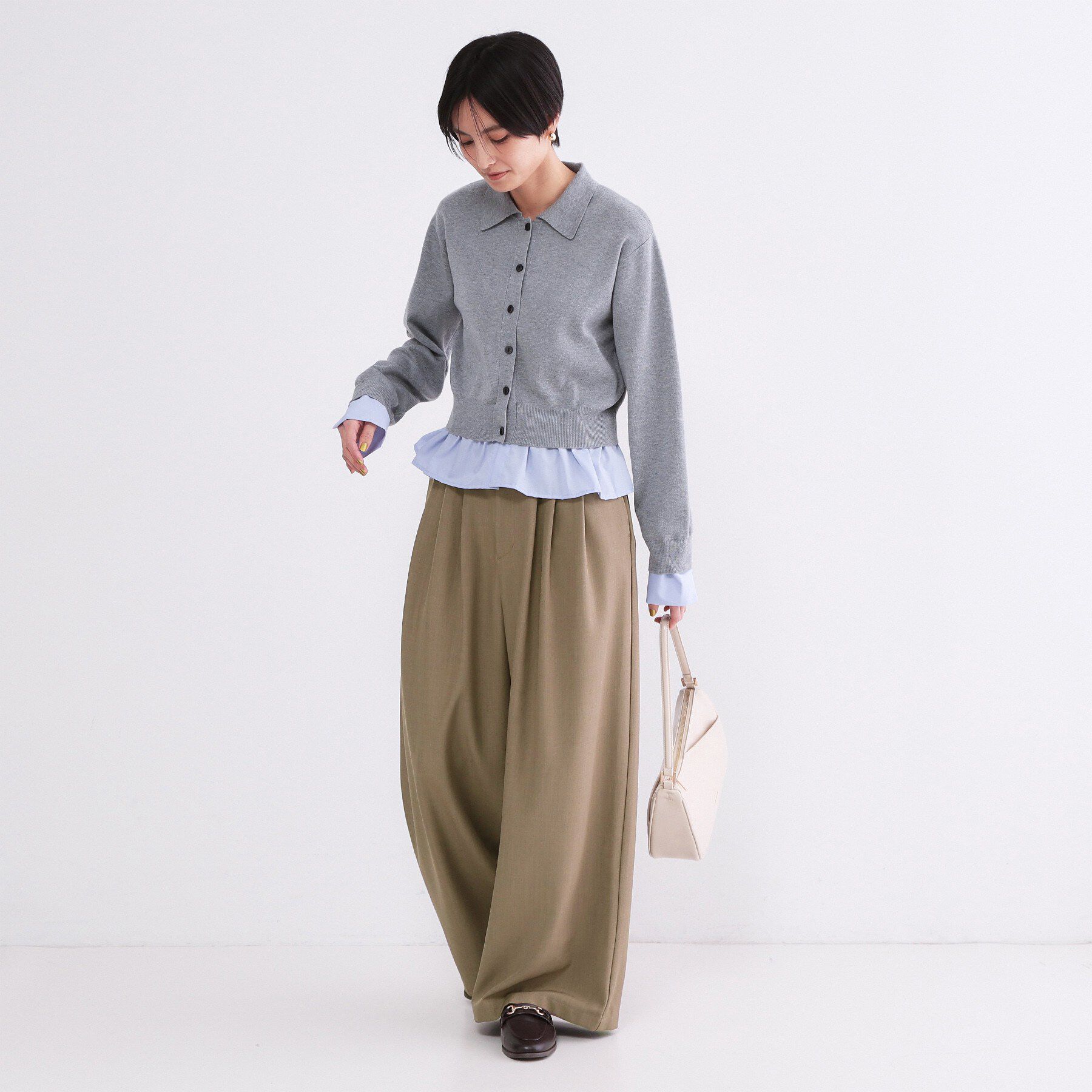 OPAQUE.CLIP「美脚ストレッチ イージータックワイドパンツ【洗濯機OK】」|その他|