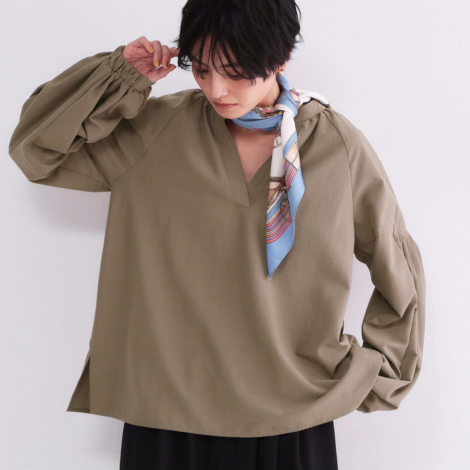 OPAQUE.CLIP「スキッパーボリュームスリーブブラウス【洗濯機OK】」|シャツ・ブラウス|