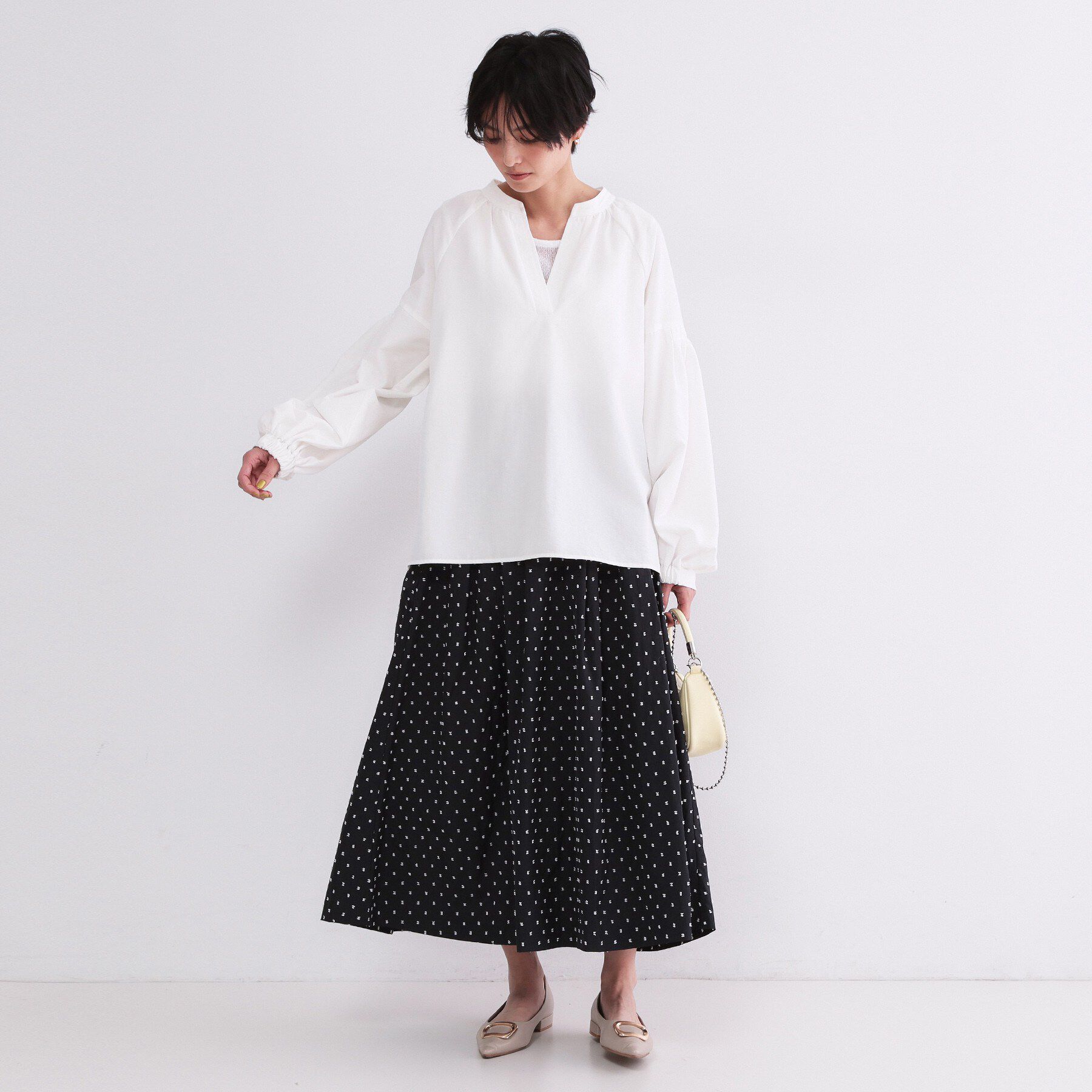 OPAQUE.CLIP「スキッパーボリュームスリーブブラウス【洗濯機OK】」|シャツ・ブラウス|