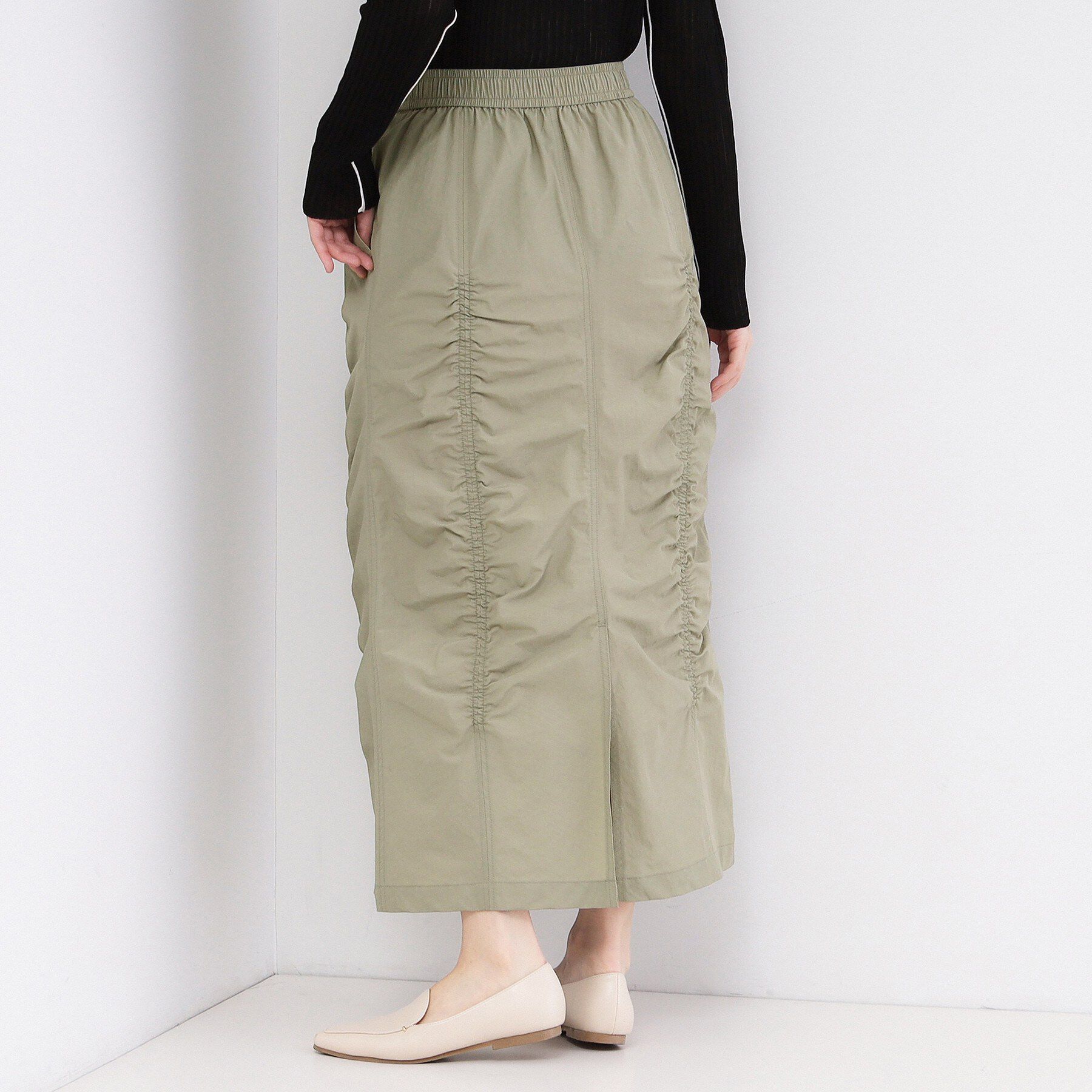 OPAQUE.CLIP「撥水シャーリングナロースカート【洗濯機OK/UVケア/花粉対応】」|スカート|
