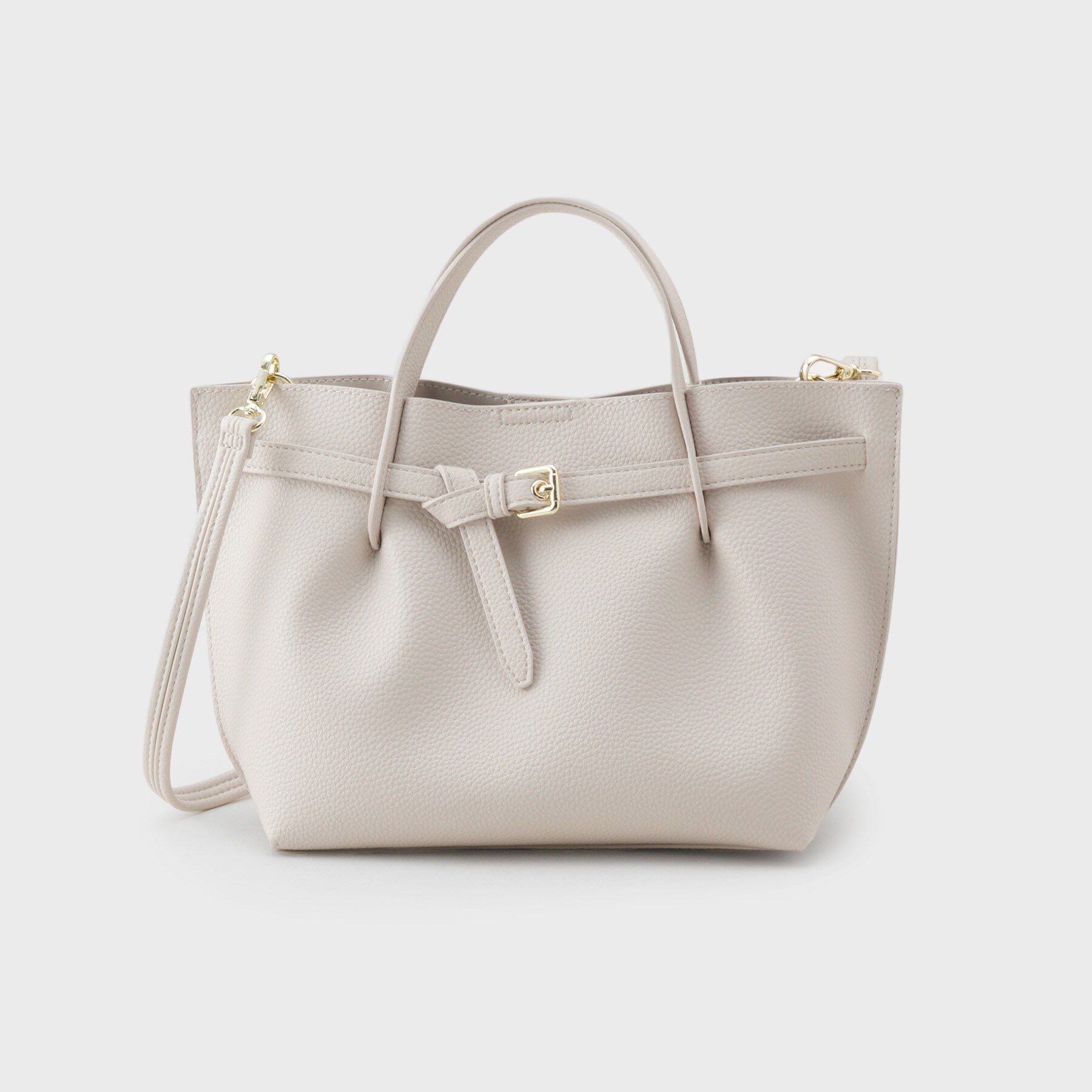 OPAQUE.CLIP「ベルトデザイン軽量シュリンク合皮ミドル」|トートバッグ|