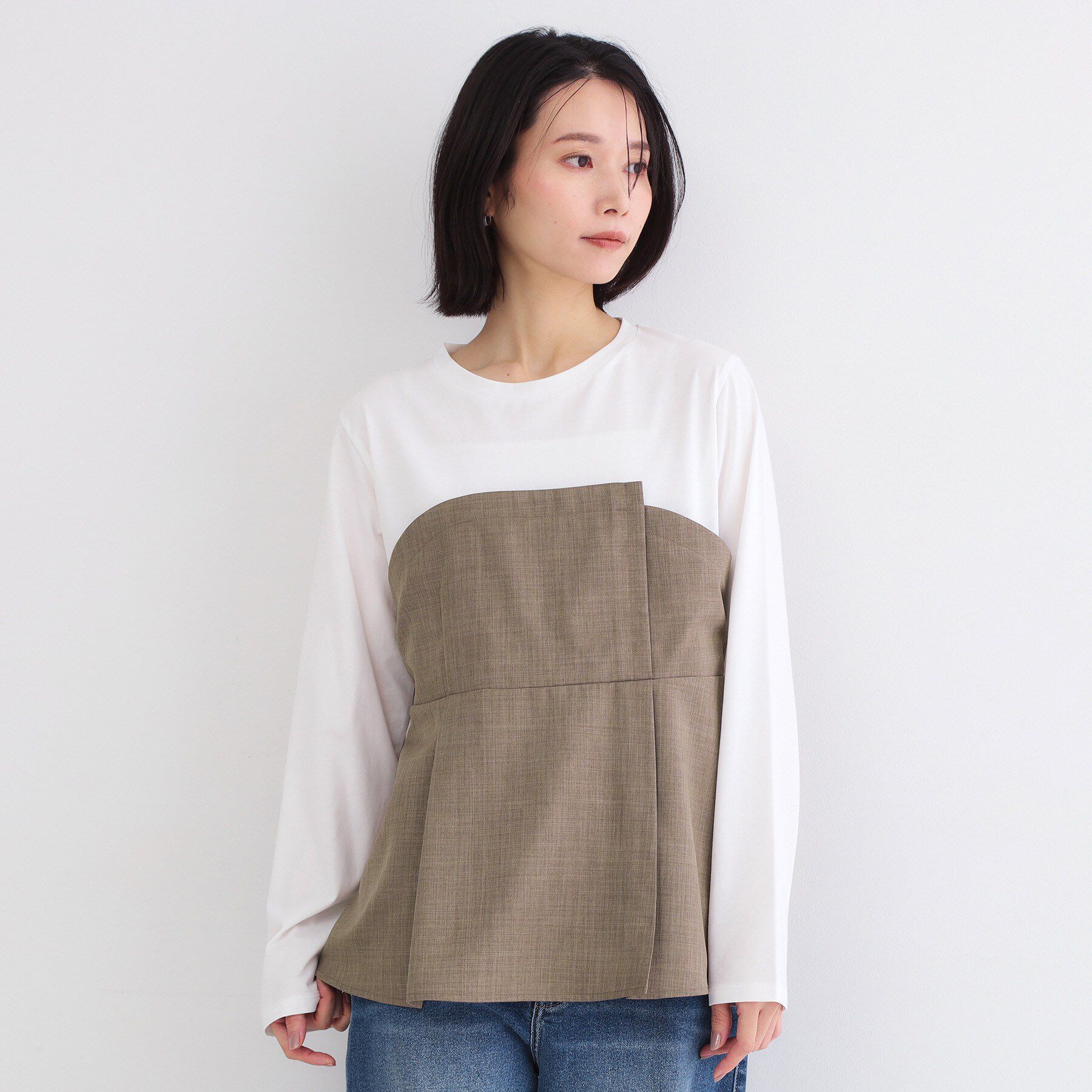 OPAQUE.CLIP「ビスチェドッキングカットソー【洗濯機OK】」|Tシャツ・カットソー|