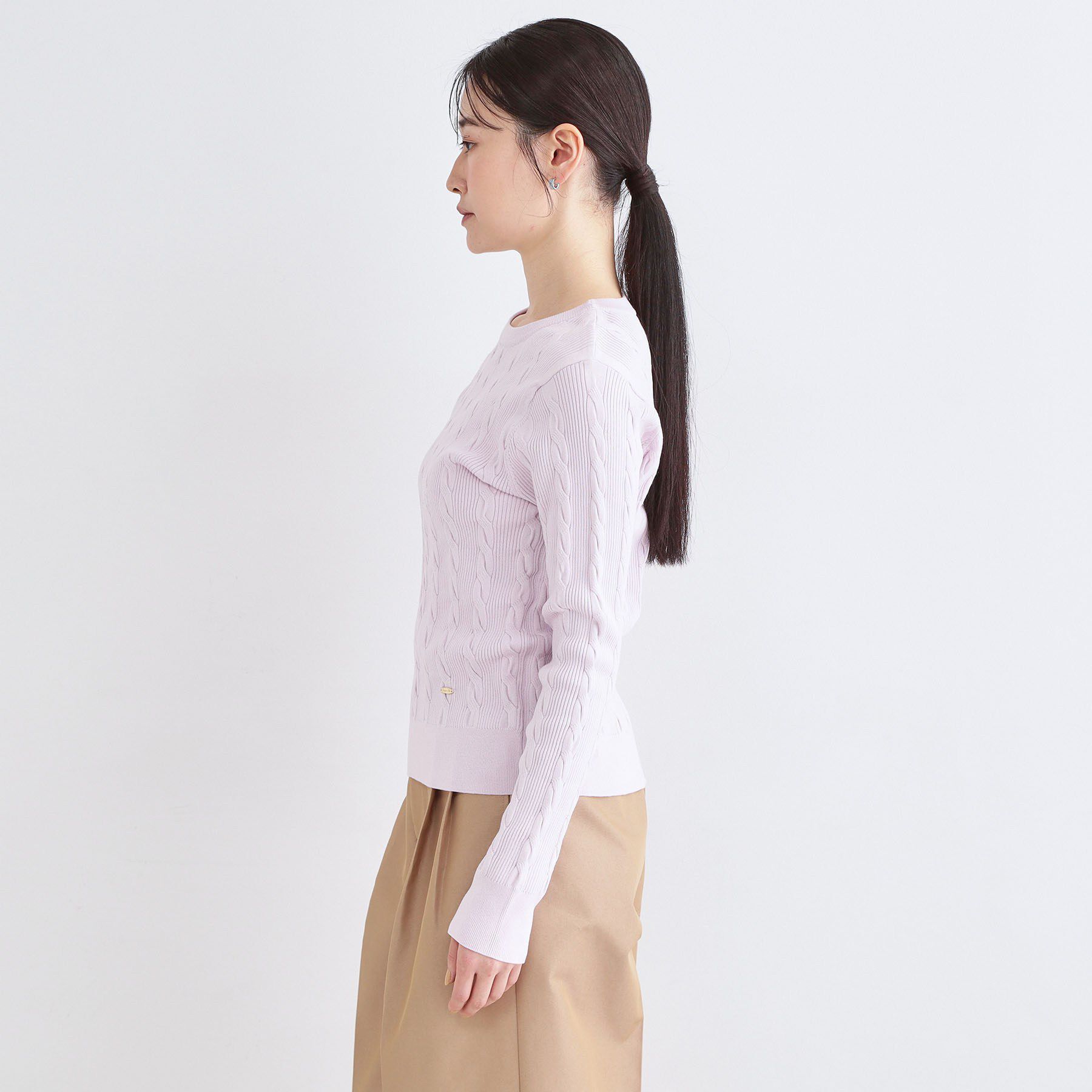 OPAQUE.CLIP「ケーブル編みニット【洗濯機OK】」|ニット・セーター|