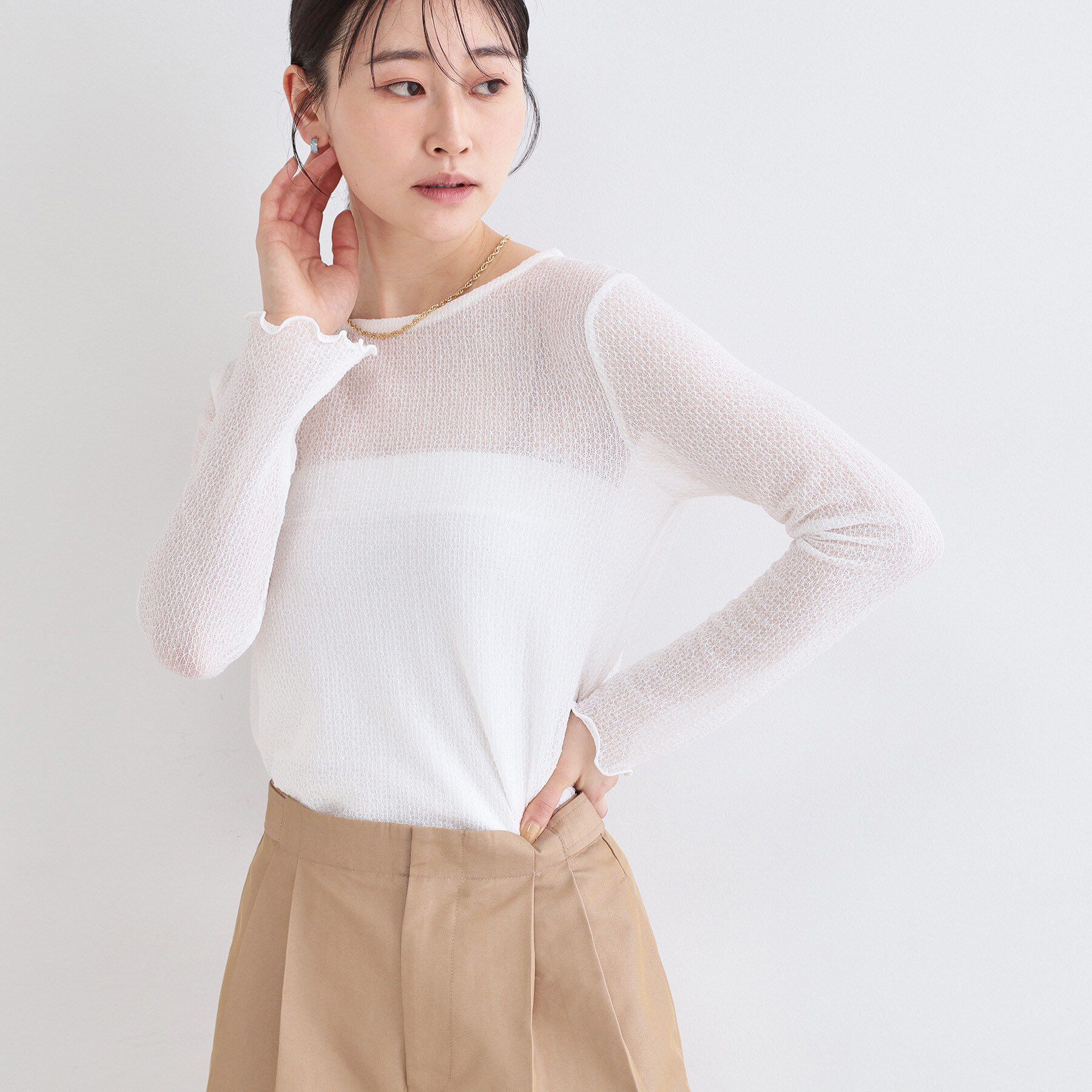 OPAQUE.CLIP「ラッセルレーストップス【洗濯機OK】」|Tシャツ・カットソー|