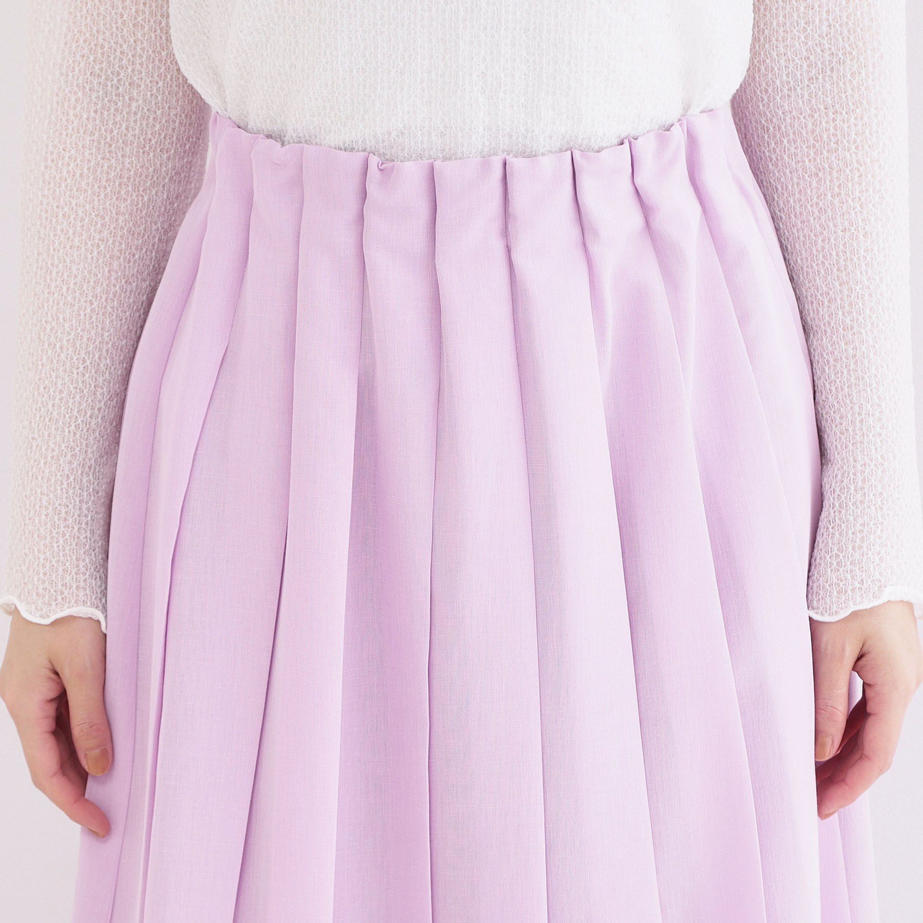 OPAQUE.CLIP「シアーリネンブレンドイージープリーツスカート【洗濯機OK】」|スカート|