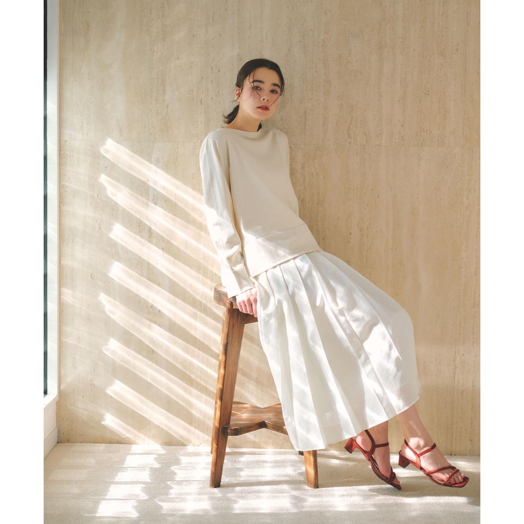 OPAQUE.CLIP「シアーリネンブレンドイージープリーツスカート【洗濯機OK】」|スカート|