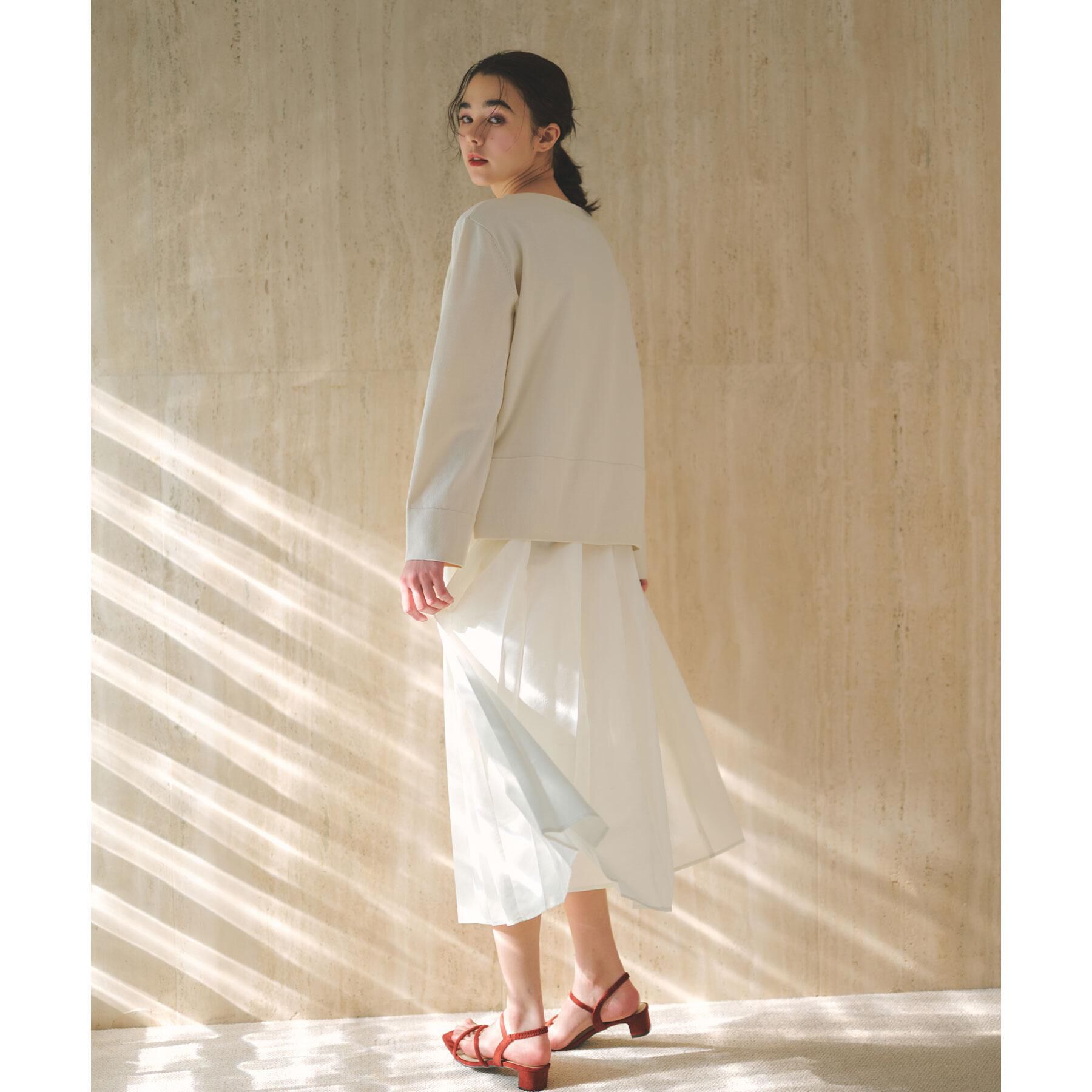 OPAQUE.CLIP「シアーリネンブレンドイージープリーツスカート【洗濯機OK】」|スカート|