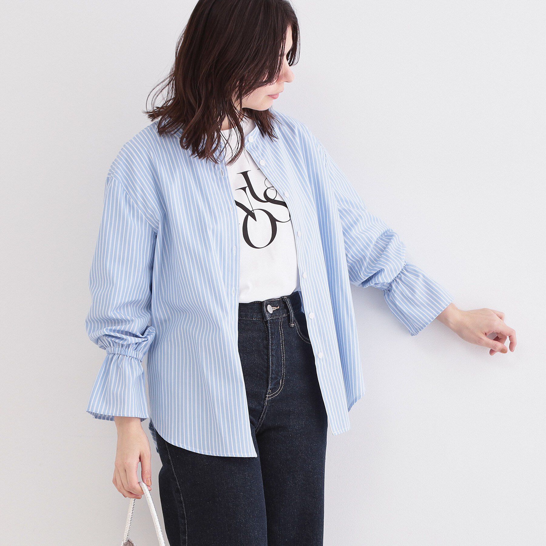 OPAQUE.CLIP「キャンディスリーブシャツ【洗濯機OK】」|シャツ・ブラウス|