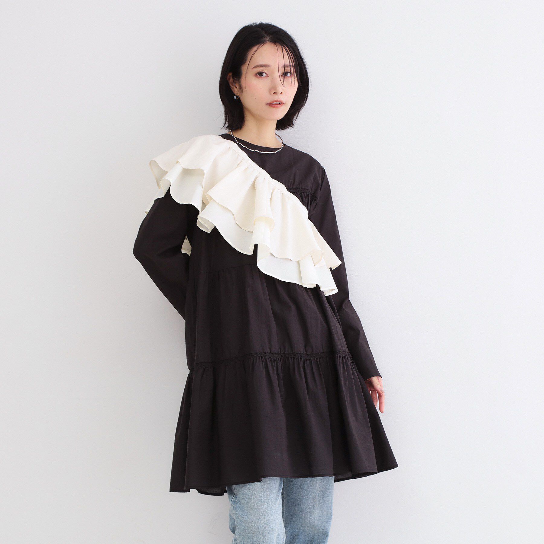 OPAQUE.CLIP「ラッフルフリルケープ【洗濯機OK】」|シャツ・ブラウス|