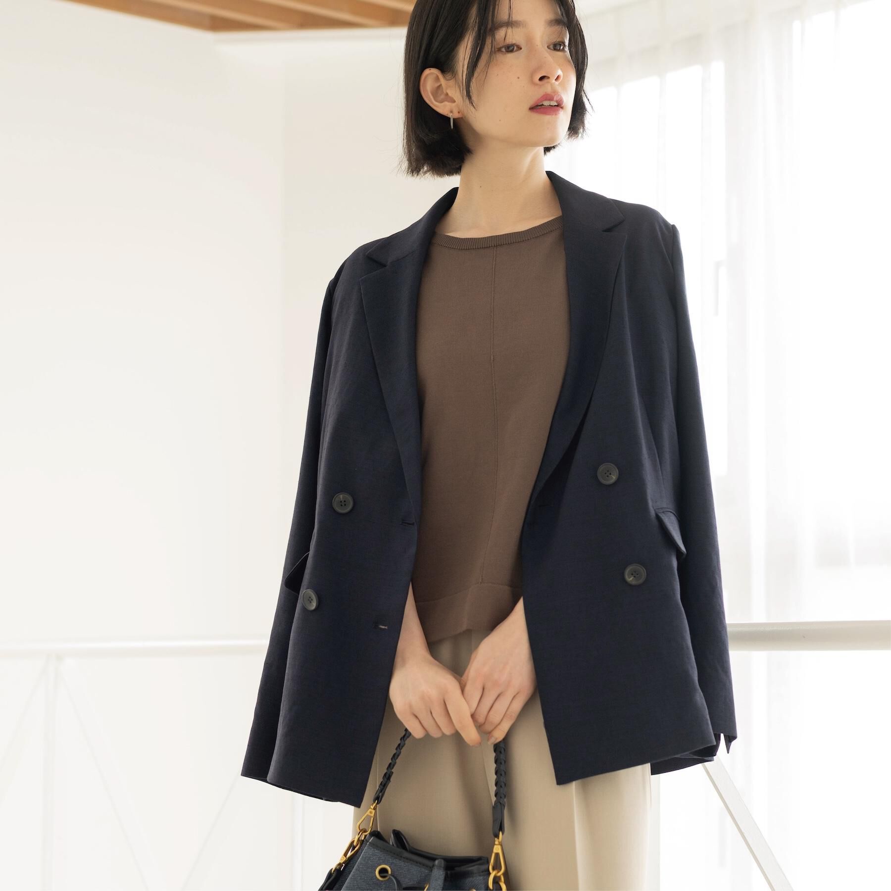 OPAQUE.CLIP「ダブルブレストジャケット【洗える/UVケア/防シワ加工/接触冷感】」|テーラードジャケット|