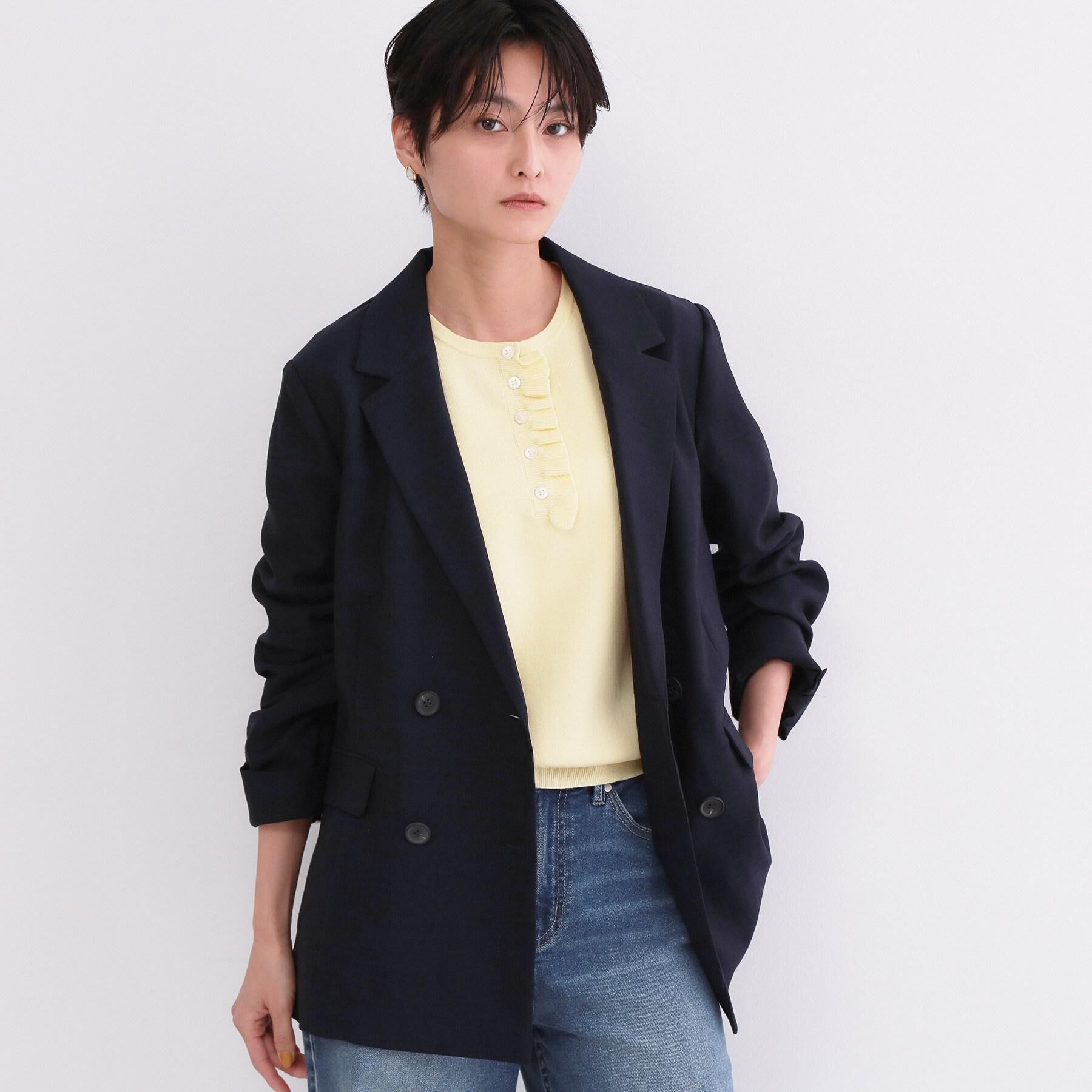 OPAQUE.CLIP「ダブルブレストジャケット【洗える/UVケア/防シワ加工/接触冷感】」|テーラードジャケット|