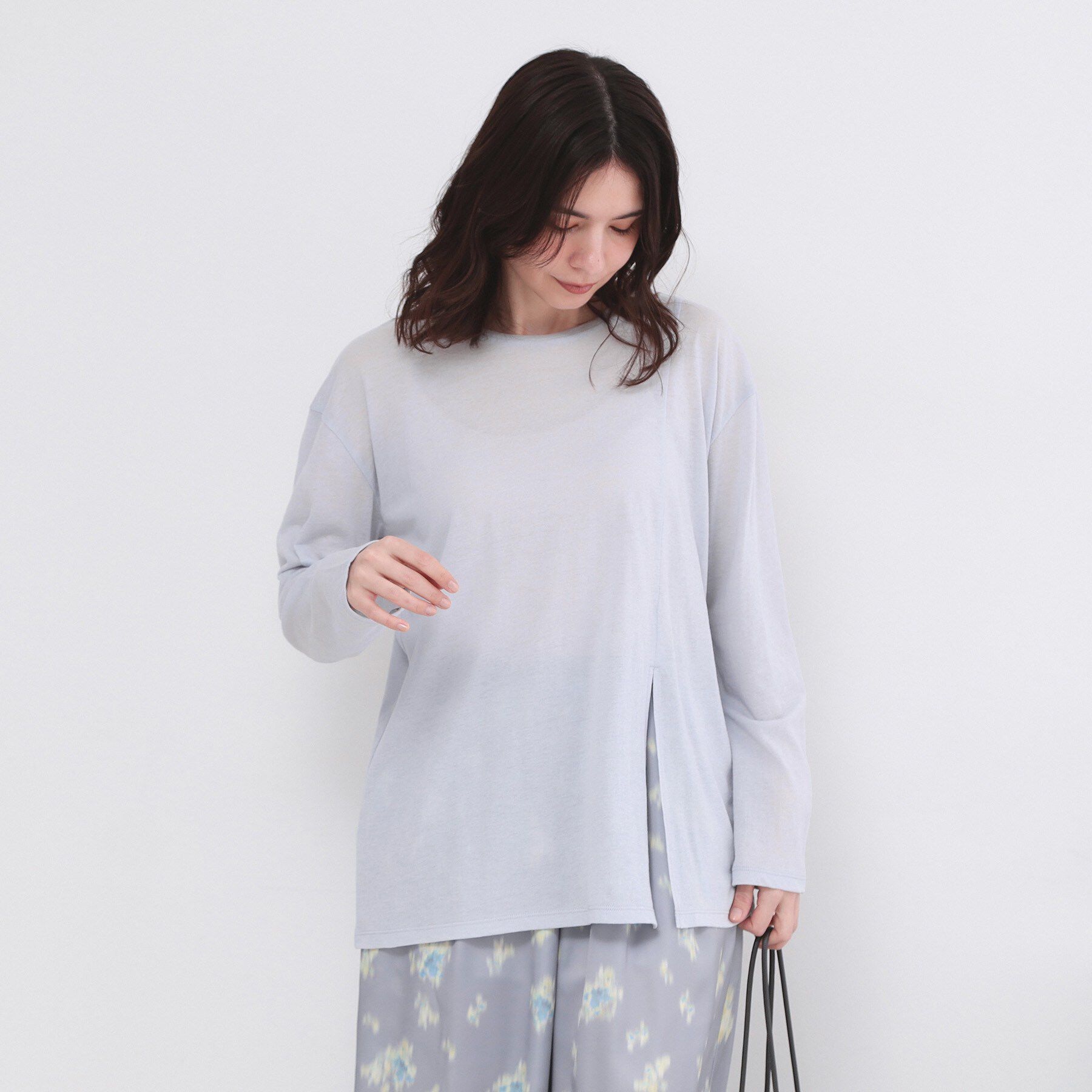 OPAQUE.CLIP「シアースリットカットソー【洗濯機OK】」|Tシャツ・カットソー|