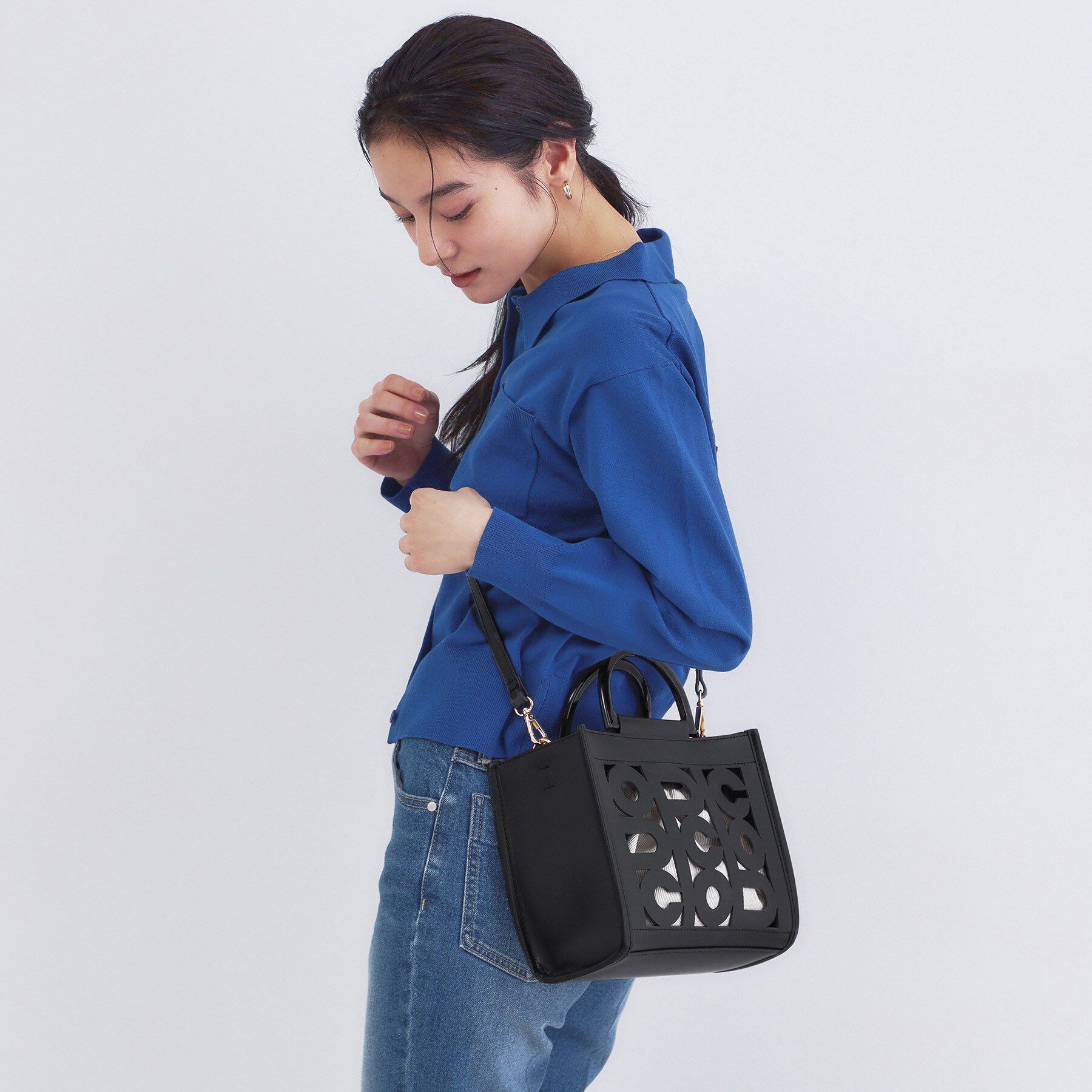 OPAQUE.CLIP「2WAYパンチングショルダートート」|トートバッグ|