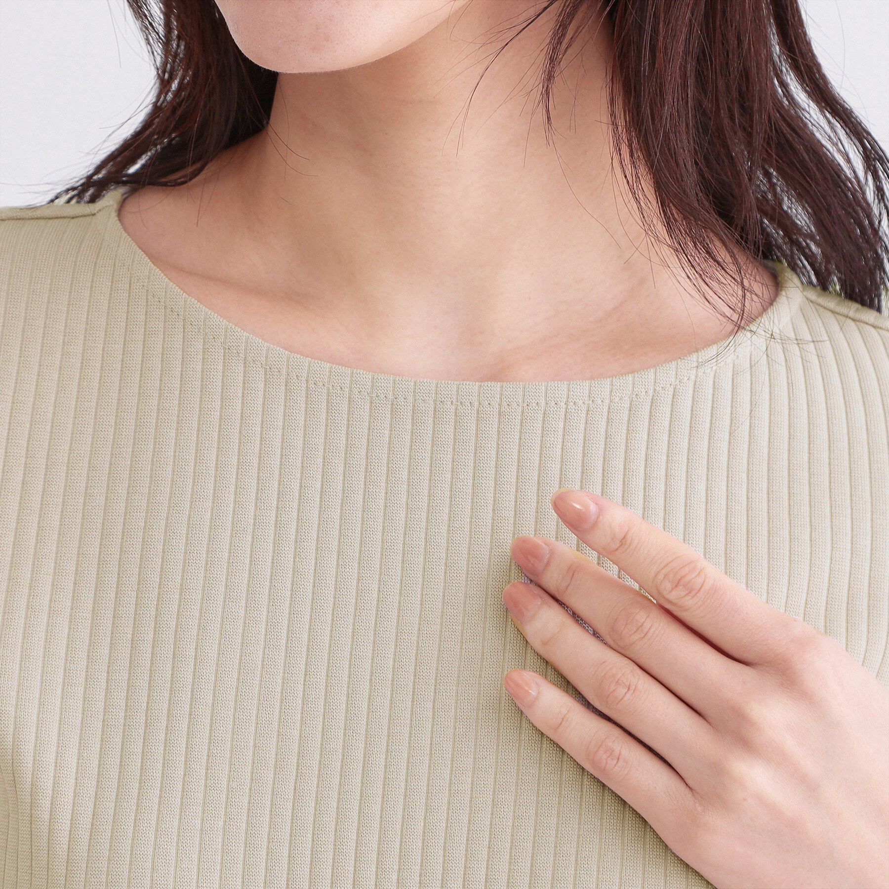 OPAQUE.CLIP「ベーシックリブボートネックカットソー【洗濯機OK】」|Tシャツ・カットソー|