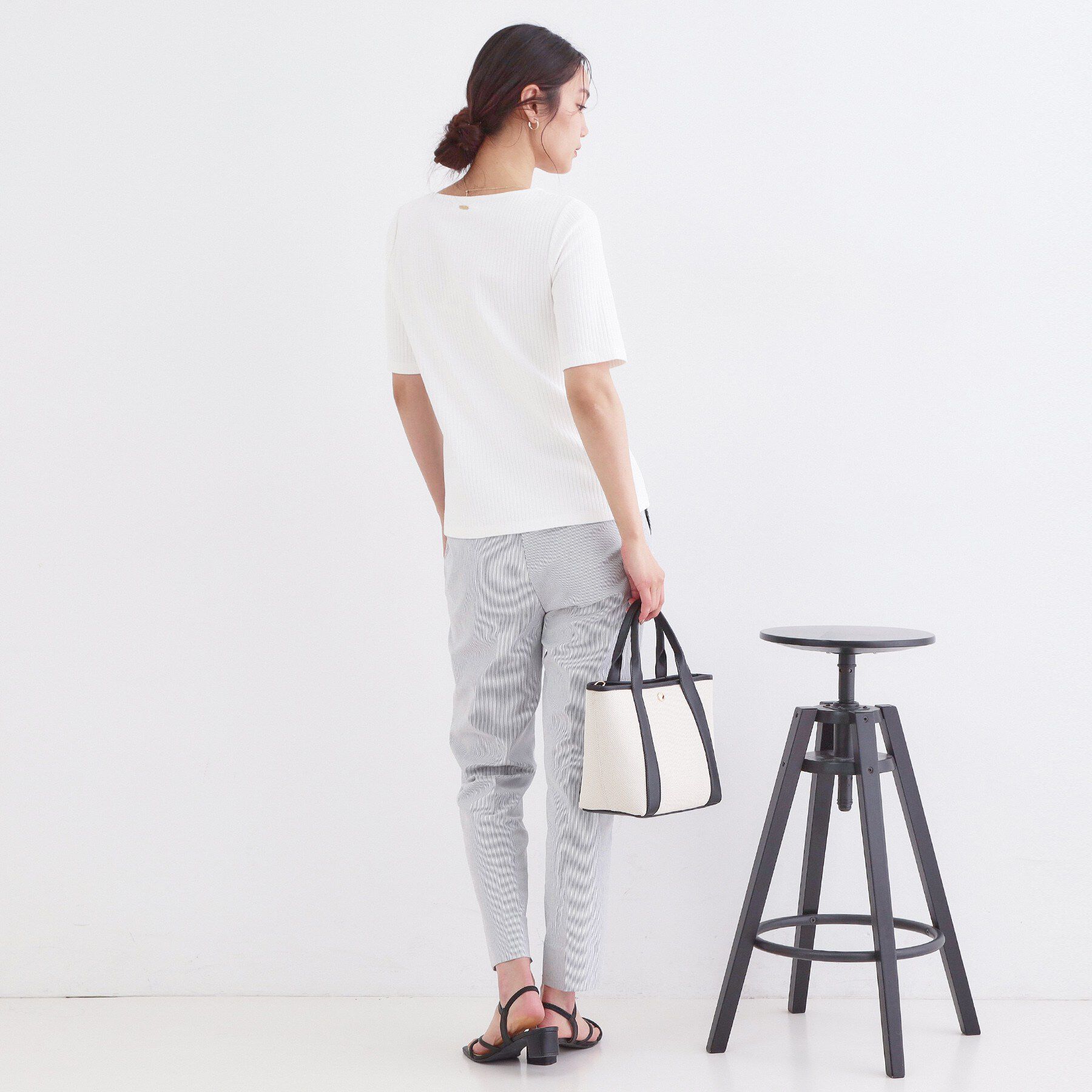 OPAQUE.CLIP「ベーシックリブボートネックカットソー【洗濯機OK】」|Tシャツ・カットソー|