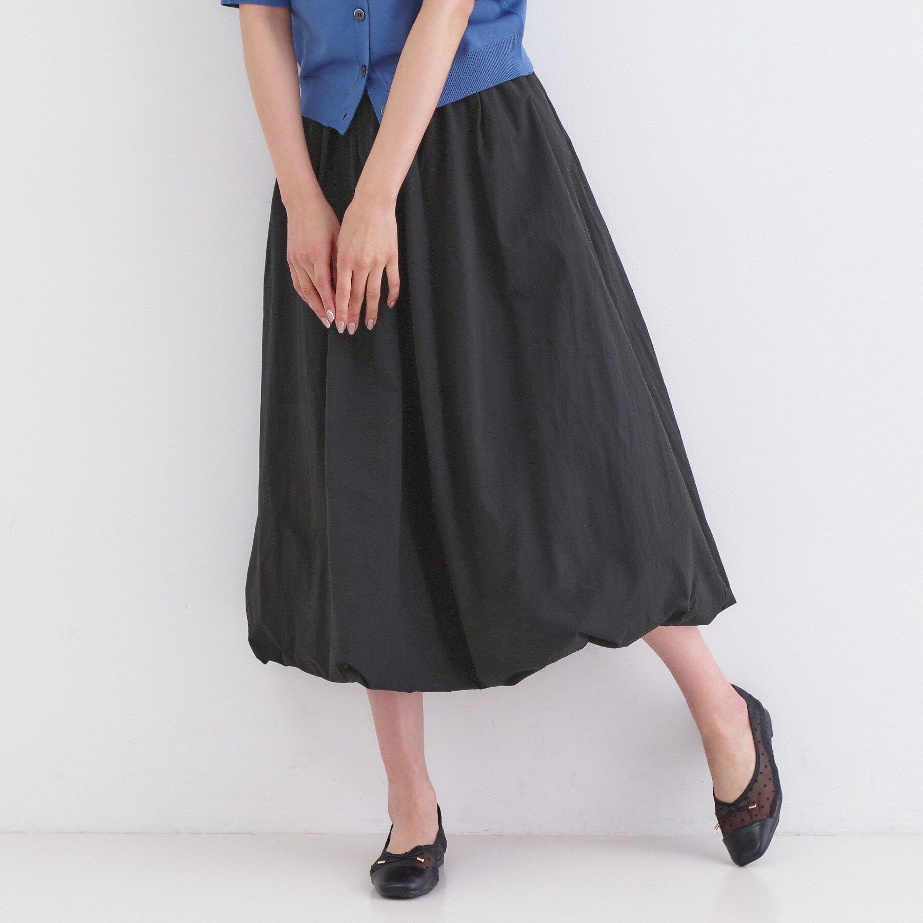 OPAQUE.CLIP「イージーバルーンスカート【洗濯機OK】」|スカート|ブラック(019)