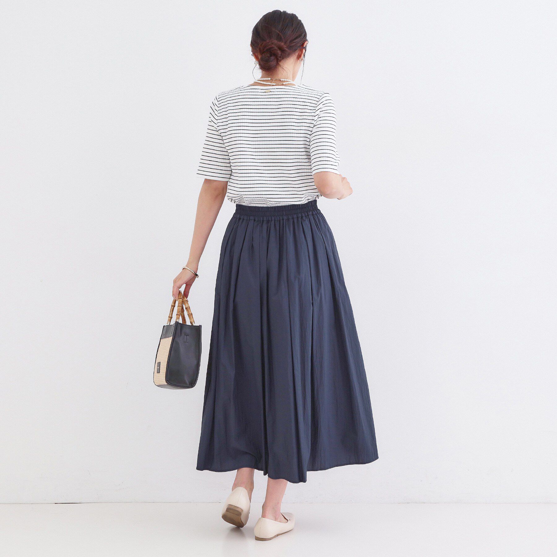 OPAQUE.CLIP「シアーヴィンテージイージーフレアスカート【洗濯機OK】」|スカート|