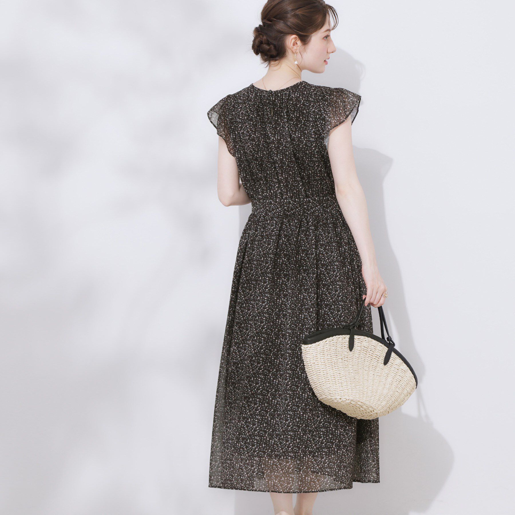 Couture broach「【一枚で着映える・楽ちん・ドライタッチ】フリルスリーブワンピース」|ワンピース|