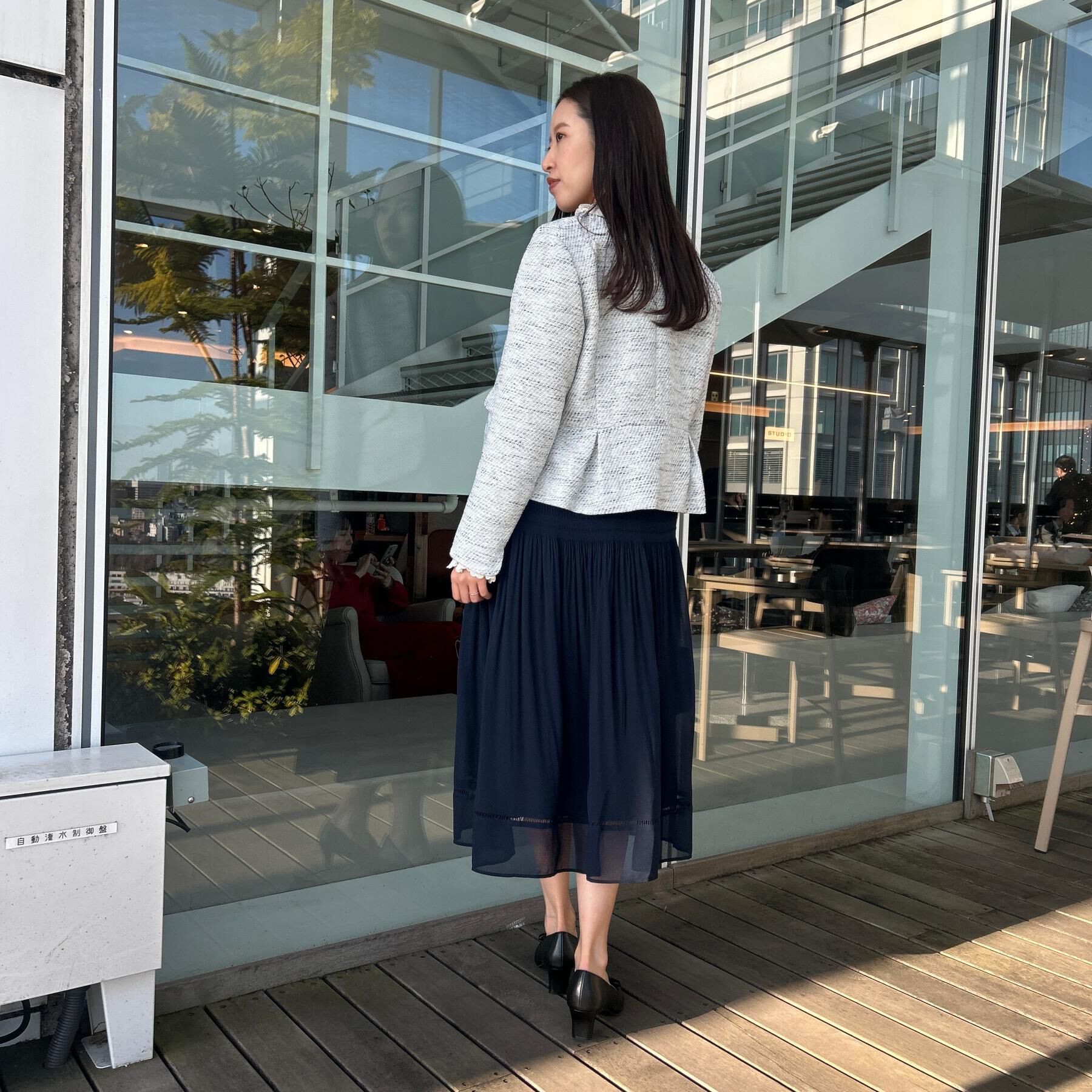 Couture broach「【ハレの日・通勤】カルゼスラブツイードジャケット」|ノーカラージャケット|