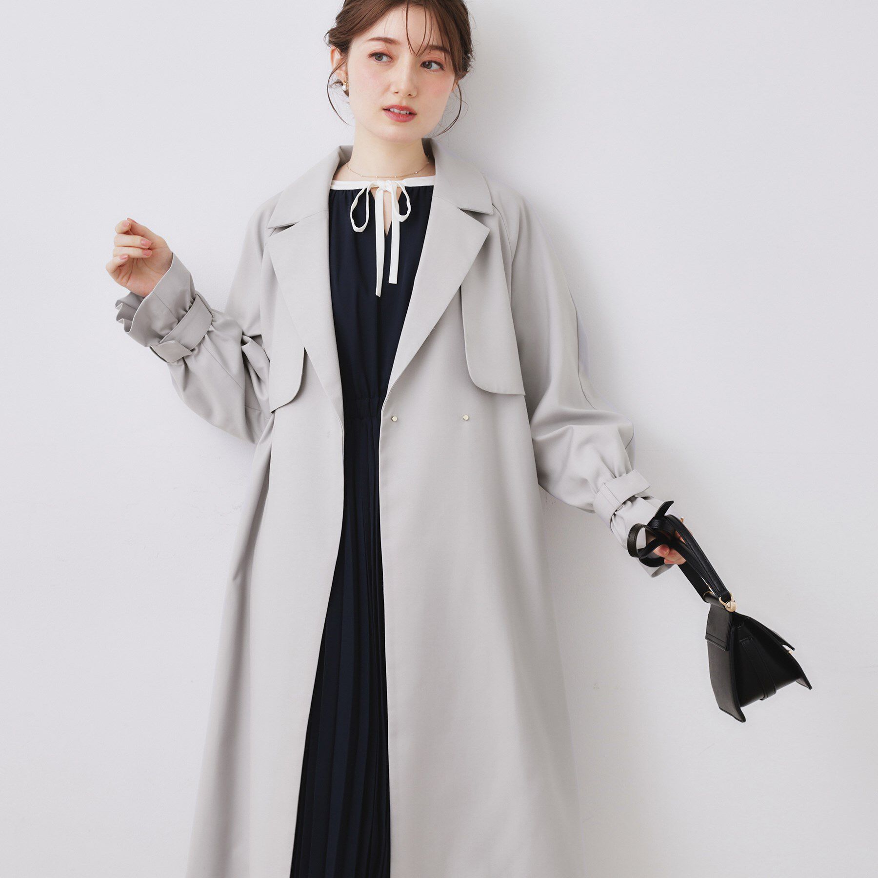 Couture broach「【撥水・ハレの日・通勤】ロングトレンチコート」|トレンチコート|