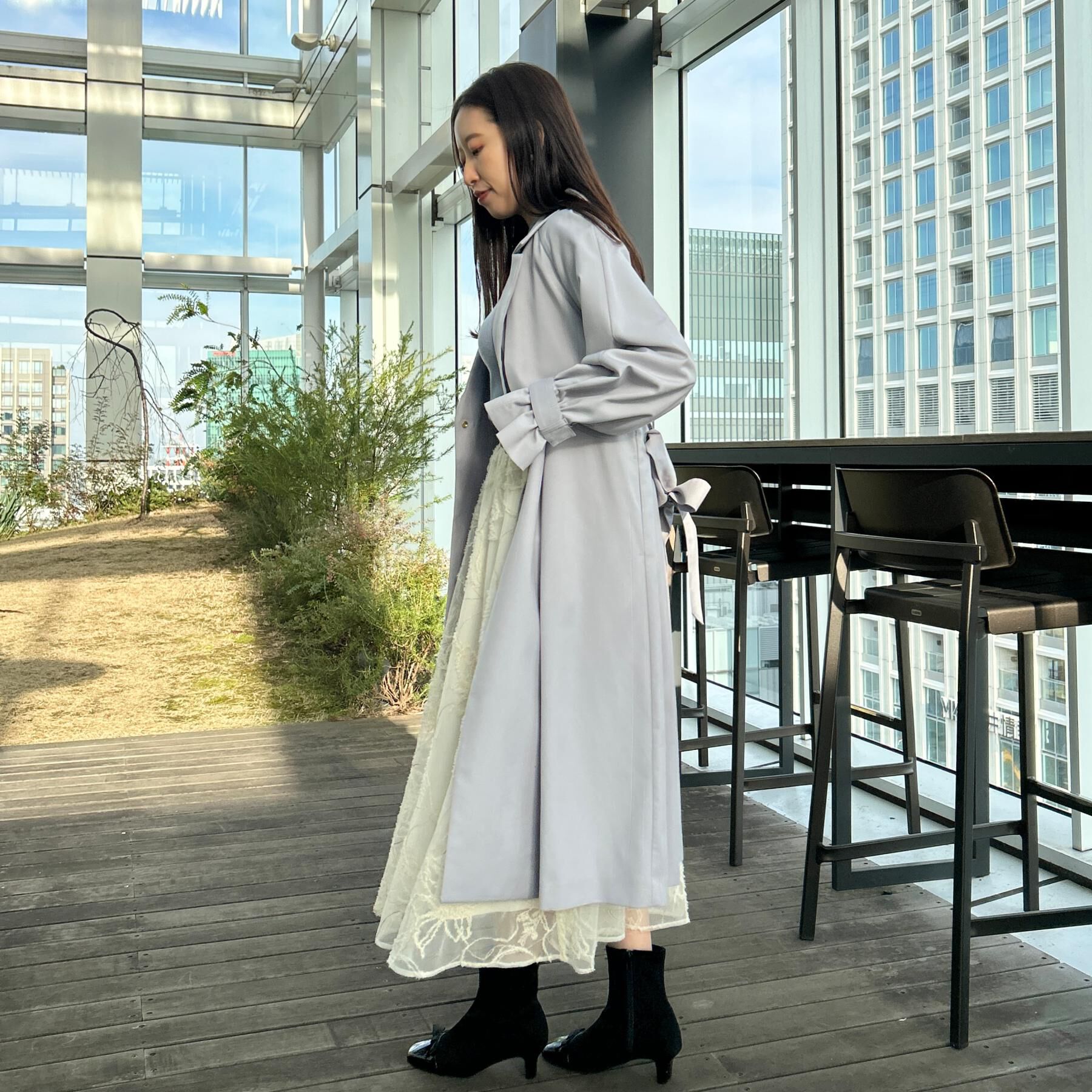 Couture broach「【撥水・ハレの日・通勤】ロングトレンチコート」|トレンチコート|