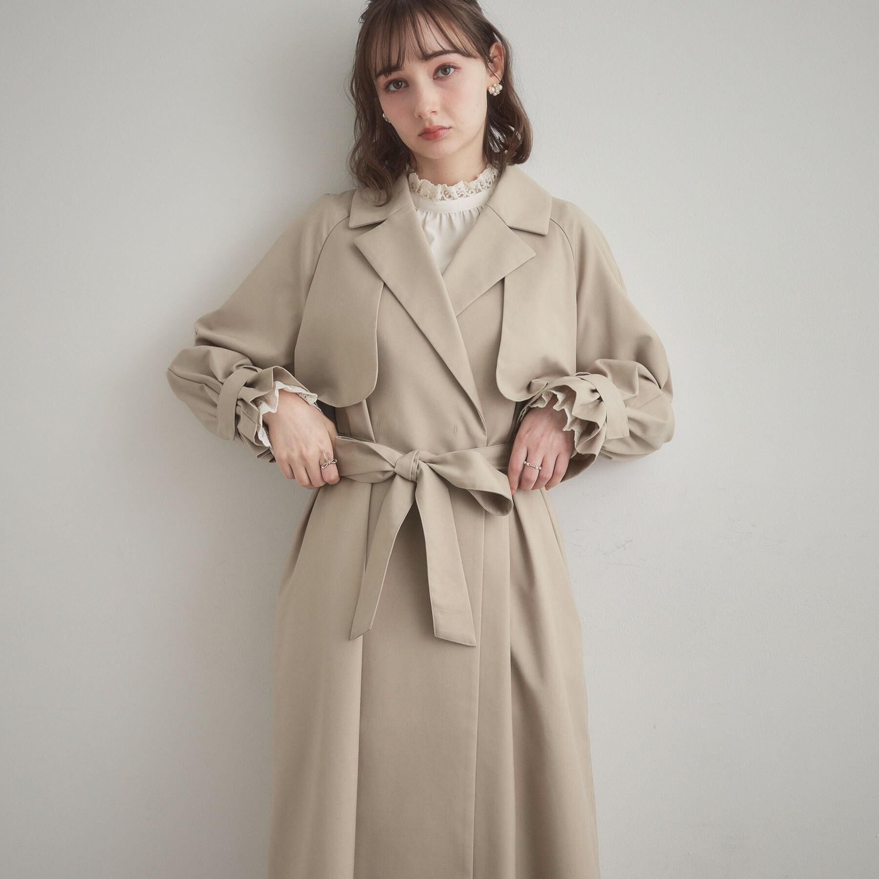 Couture broach「【撥水・ハレの日・通勤】ロングトレンチコート」|トレンチコート|