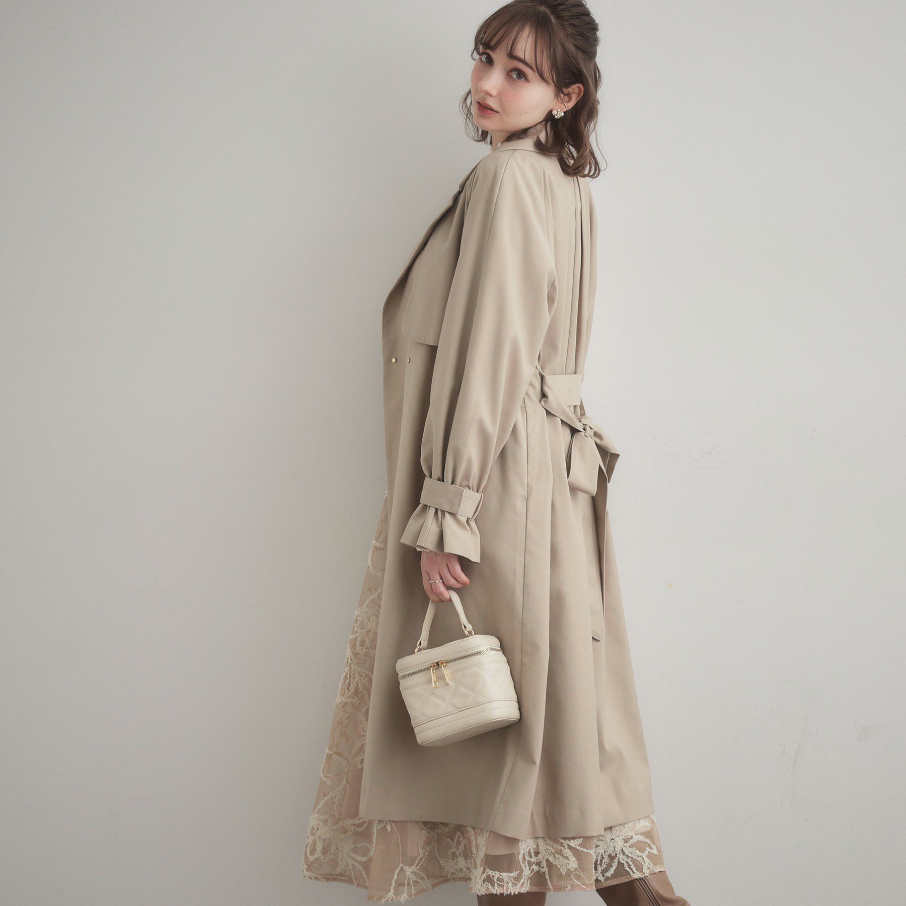 Couture broach「【撥水・ハレの日・通勤】ロングトレンチコート」|トレンチコート|