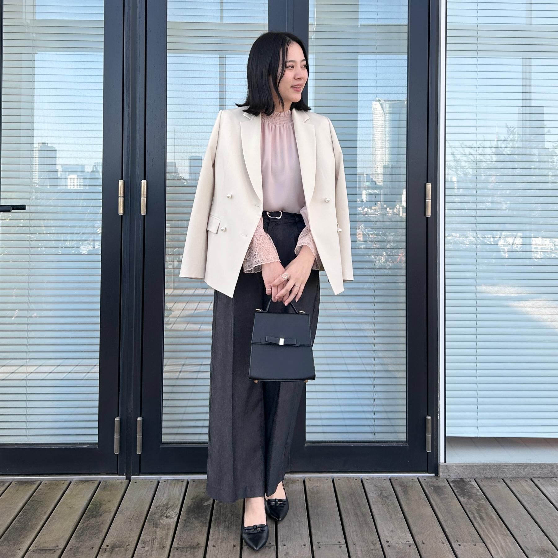 Couture broach「【洗える・ハレの日・通勤】パール調ボタン テーラードジャケット」|テーラードジャケット|