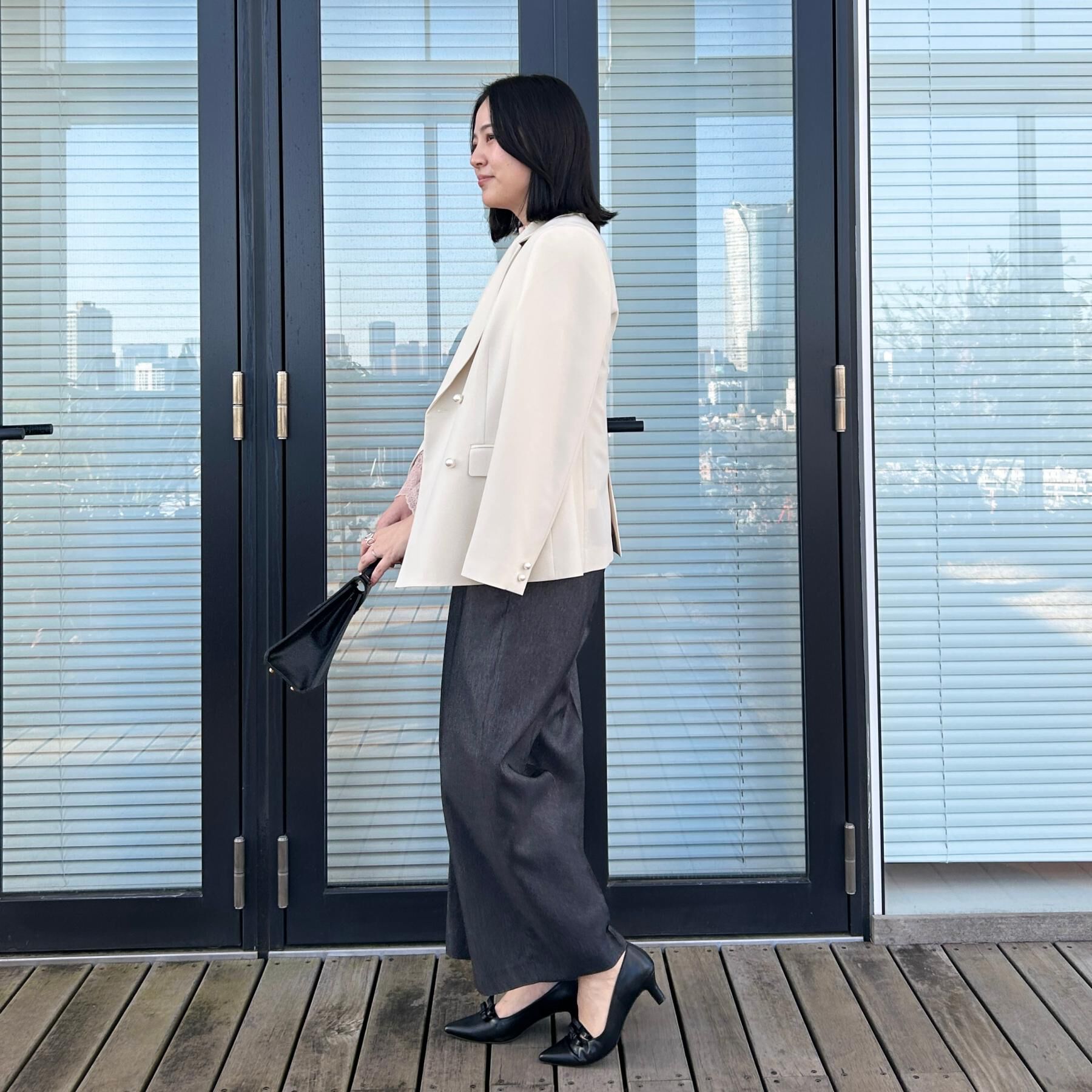 Couture broach「【洗える・ハレの日・通勤】パール調ボタン テーラードジャケット」|テーラードジャケット|