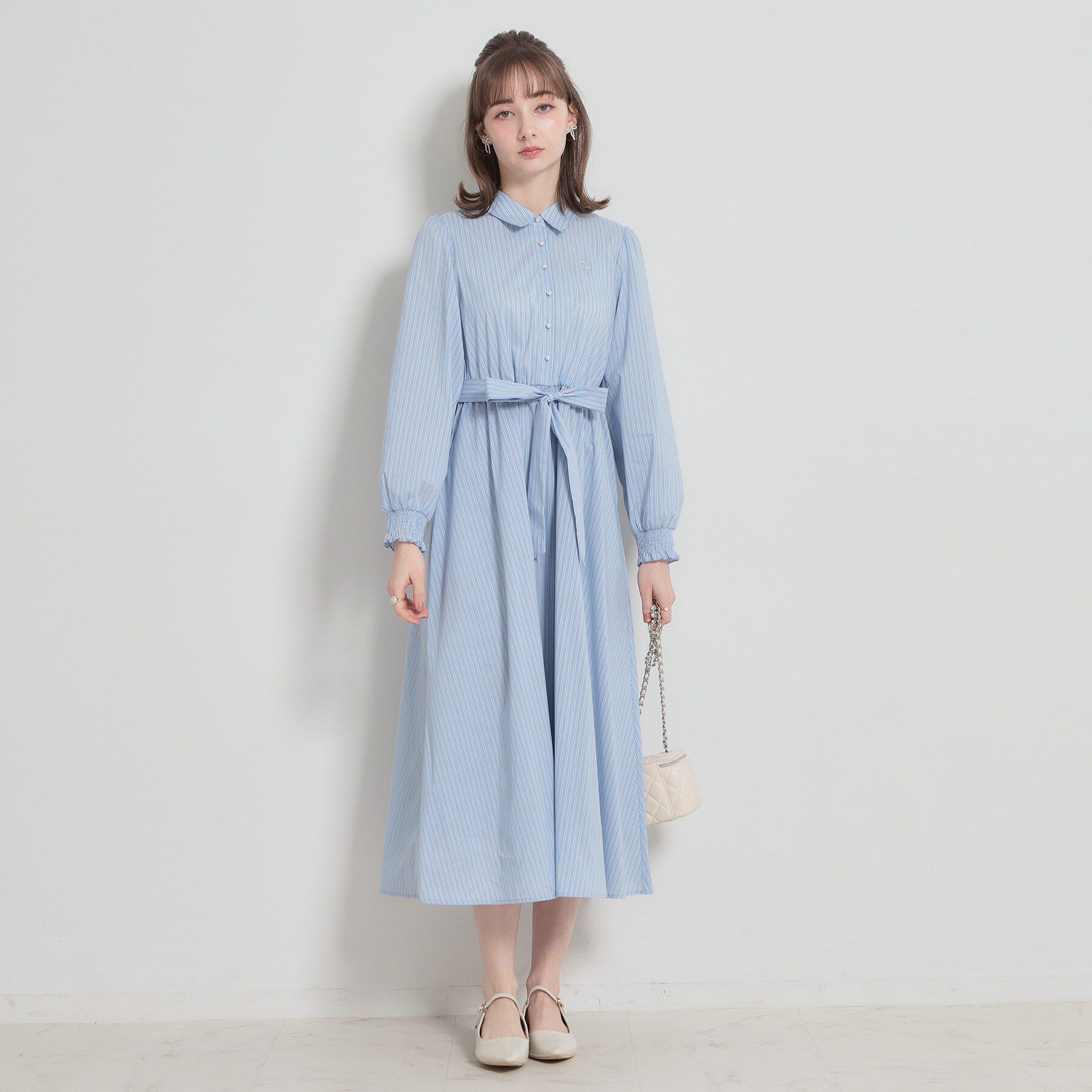 Couture broach「【洗える】ロゴエンブロ シャツワンピース」|ワンピース|