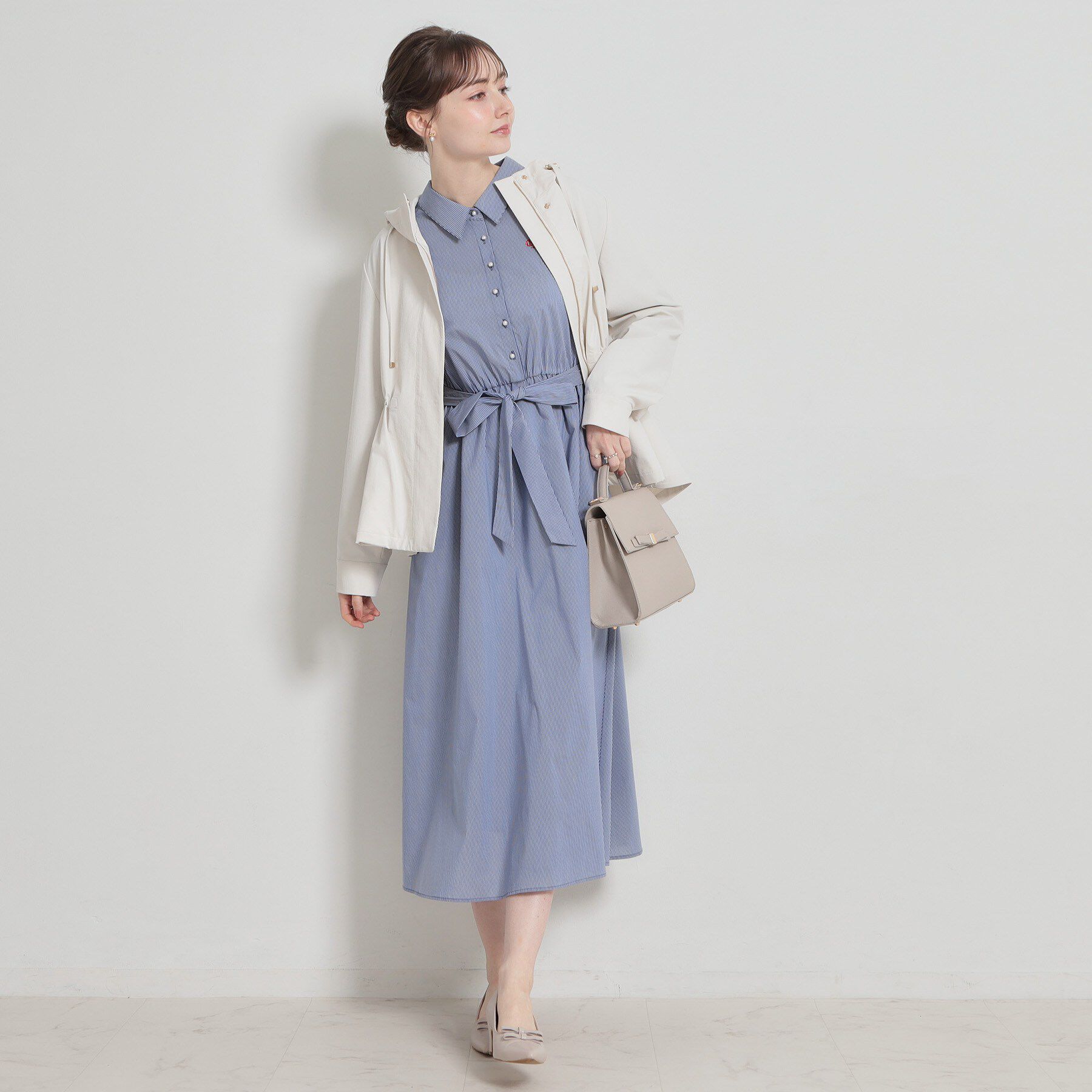 Couture broach「【洗える】ロゴエンブロ シャツワンピース」|ワンピース|