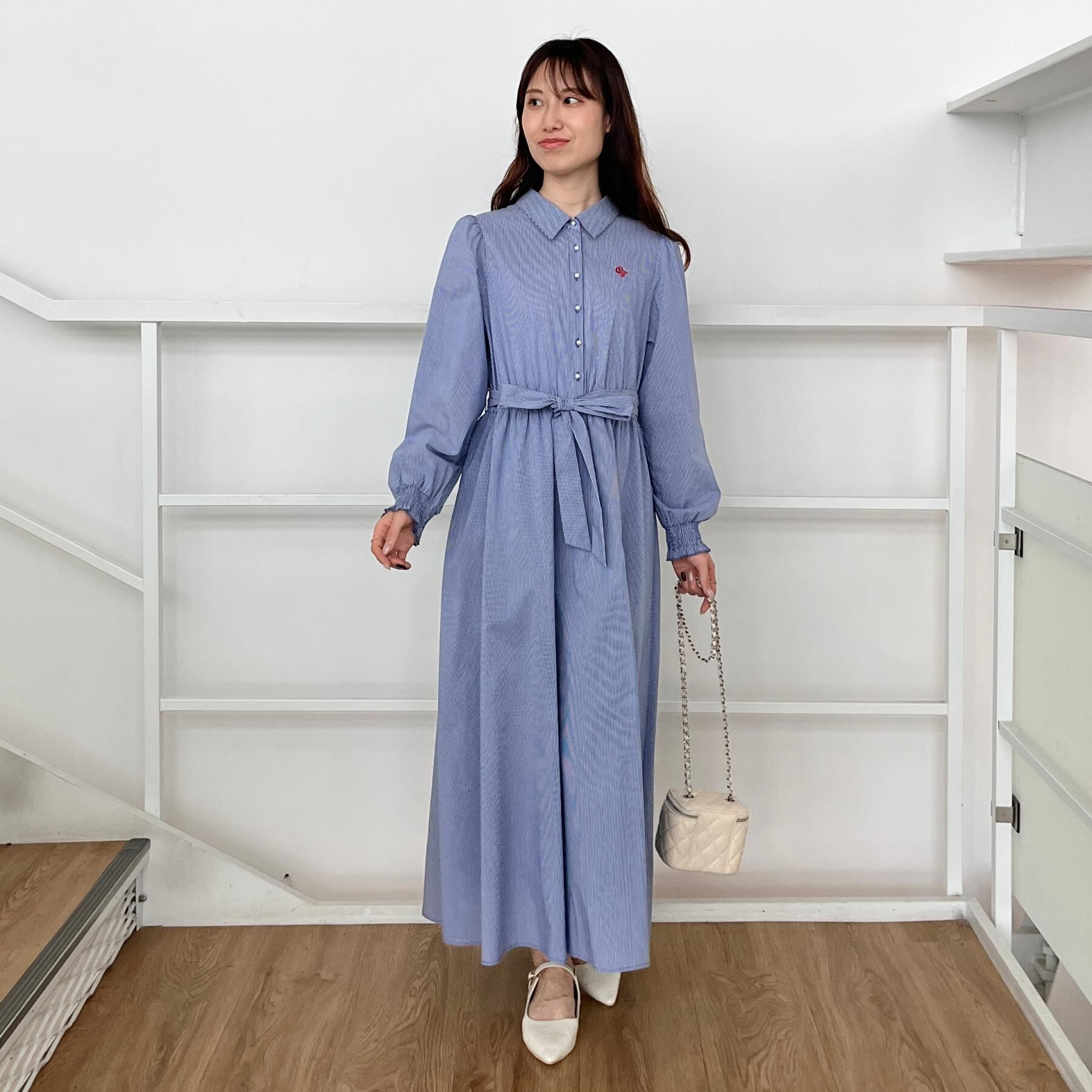 Couture broach「【洗える】ロゴエンブロ シャツワンピース」|ワンピース|