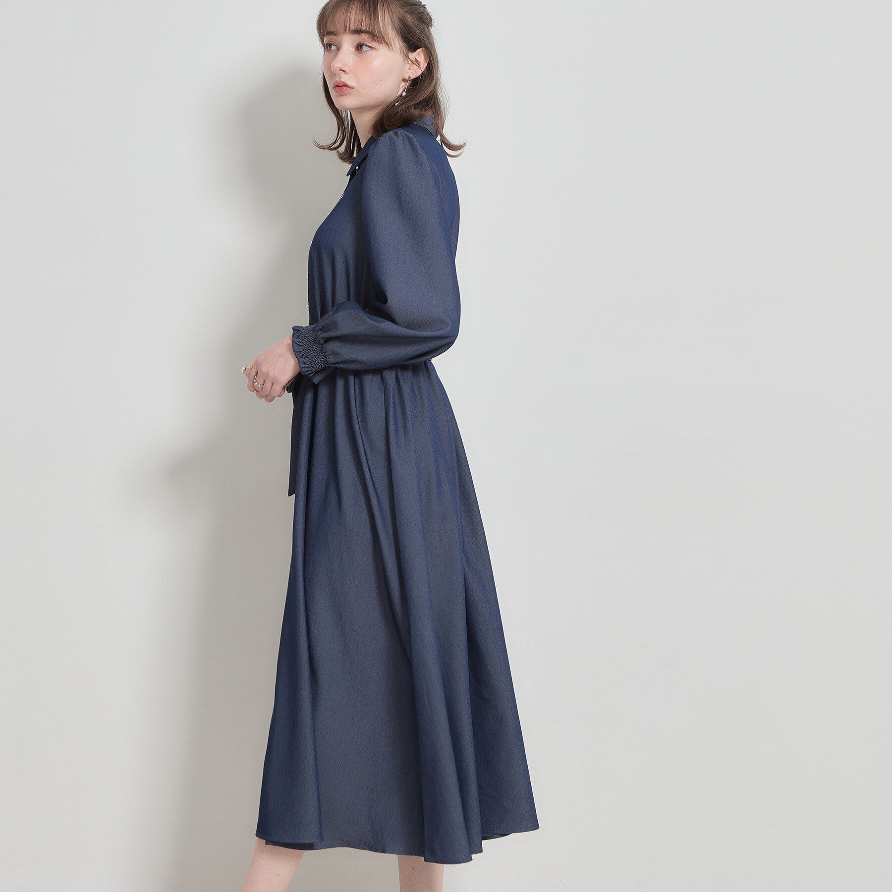 Couture broach「【洗える】ロゴエンブロ シャツワンピース」|ワンピース|