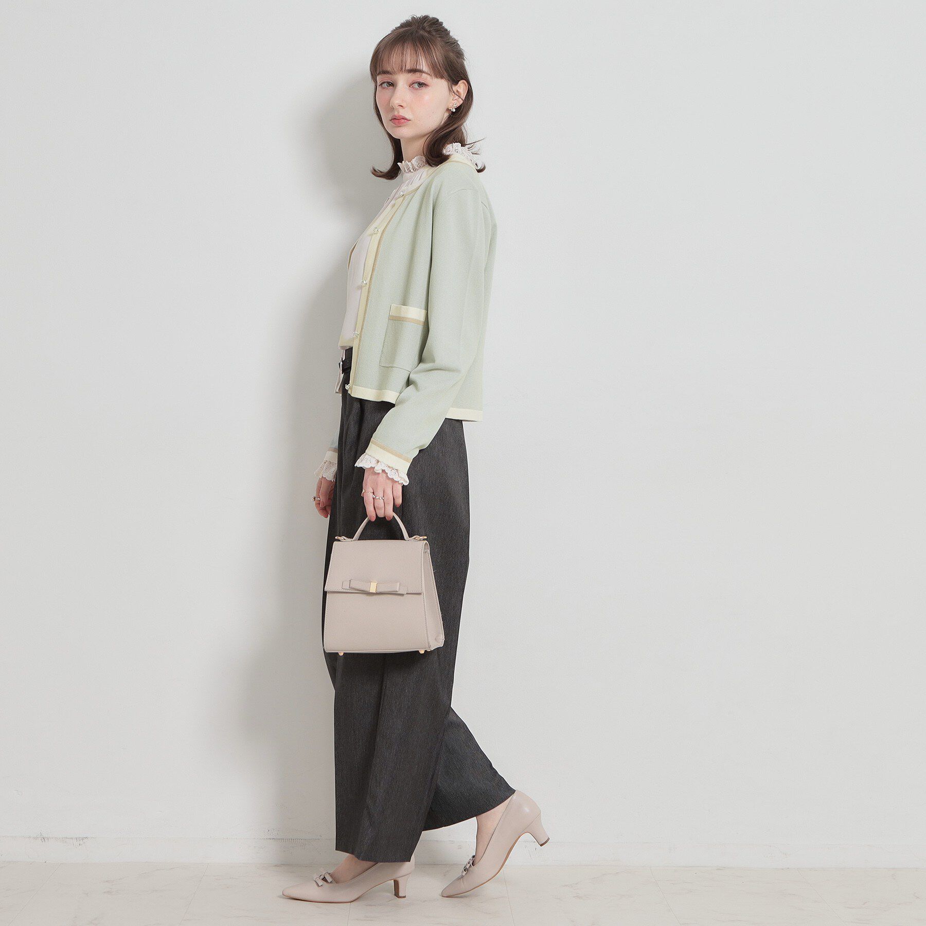 Couture broach「【洗える・着映え】SPRING配色カーディガン」|カーディガン|