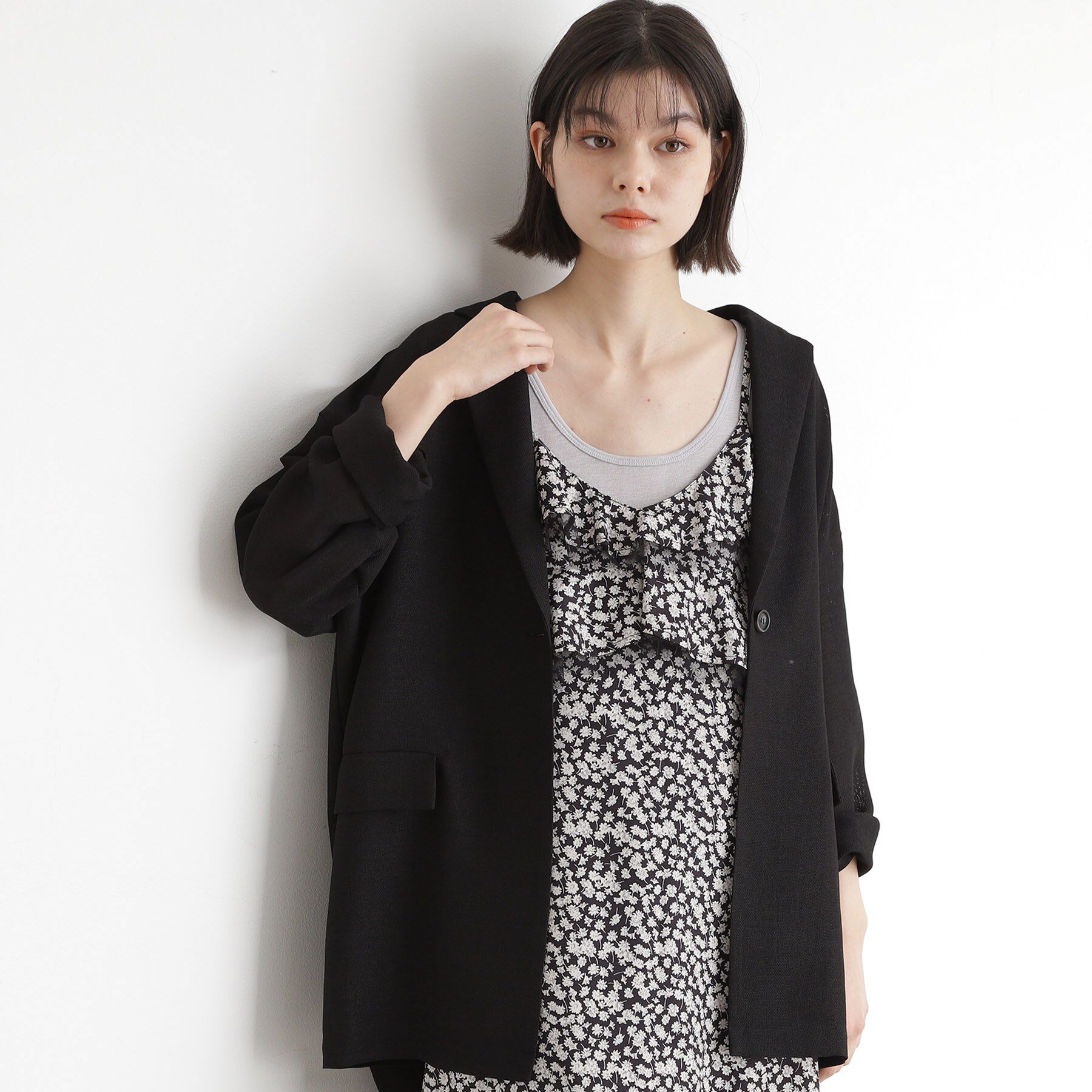 THE SHOP TK「パナマメッシュジャケット」|テーラードジャケット|ブラック(019)