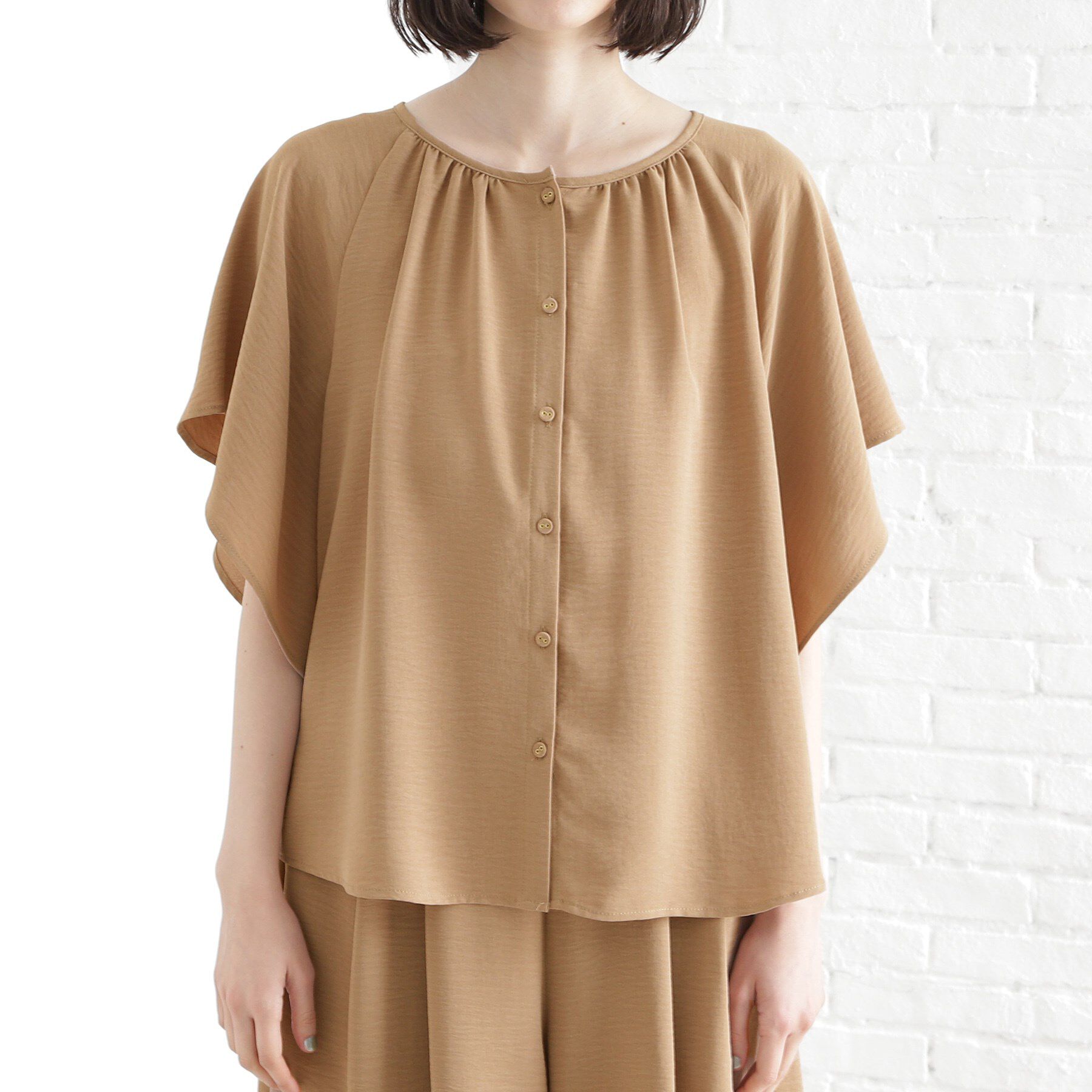 THE SHOP TK「袖フレアブラウス【防シワ／接触冷感／洗濯機OK/セットアップ可】」|シャツ・ブラウス|