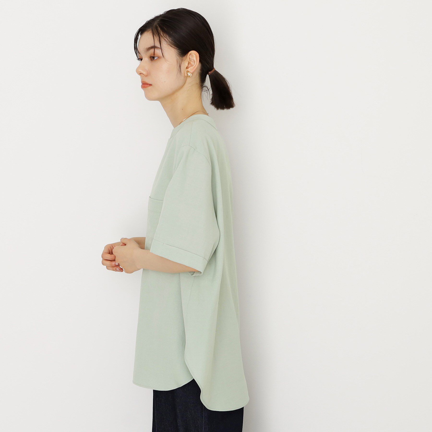 THE SHOP TK「【秋色入荷/インしなくても決まる】ダブルポケット5分袖シャツ/体型カバー／洗濯機OK」|シャツ・ブラウス|