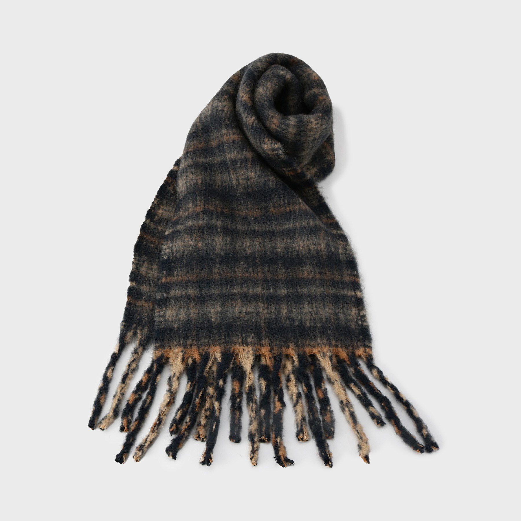 THE SHOP TK「【大き目サイズ】大人ふわふわチェックマフラー」|ストール|ネイビー(294)