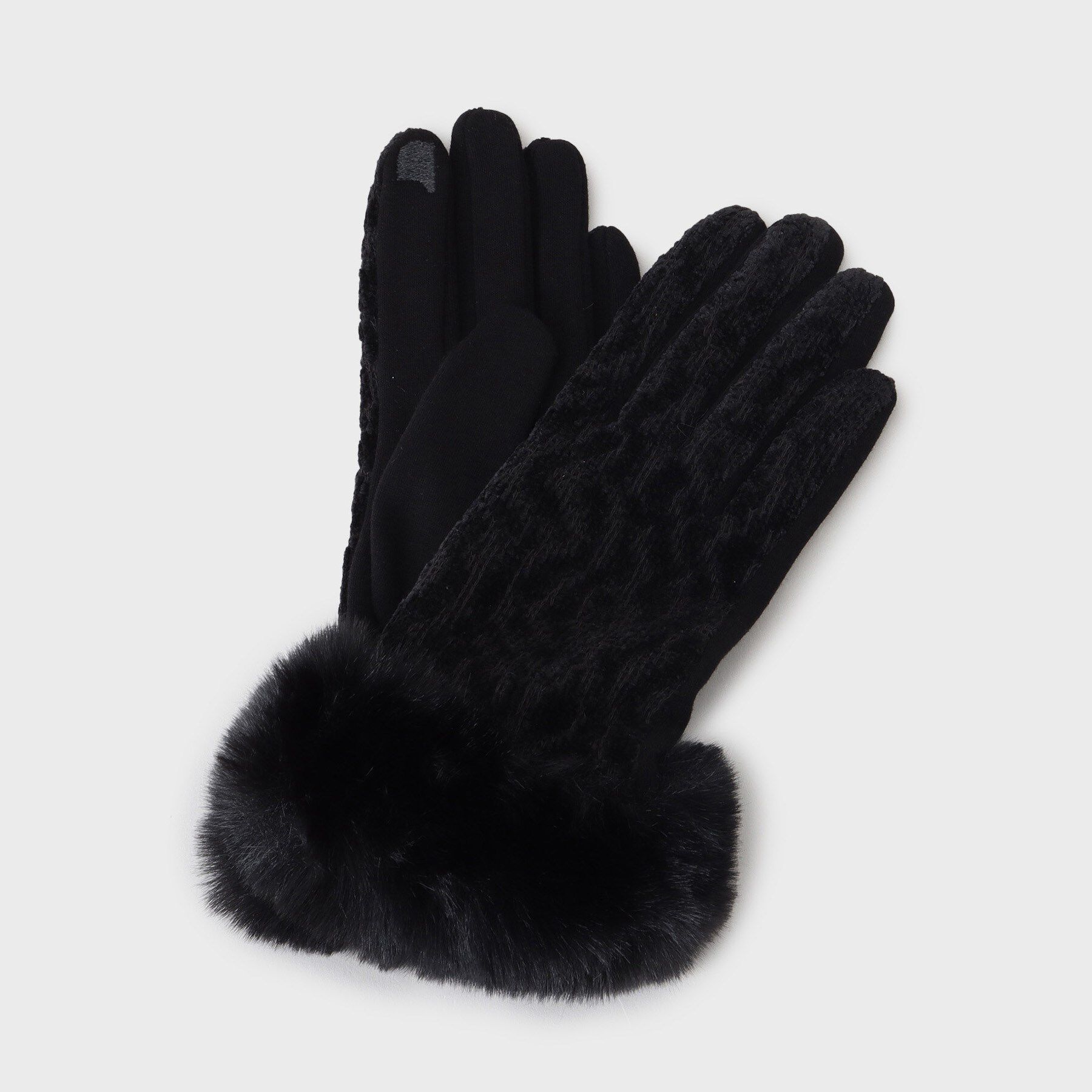 THE SHOP TK「ファーグローブ」|手袋|ブラック(019)