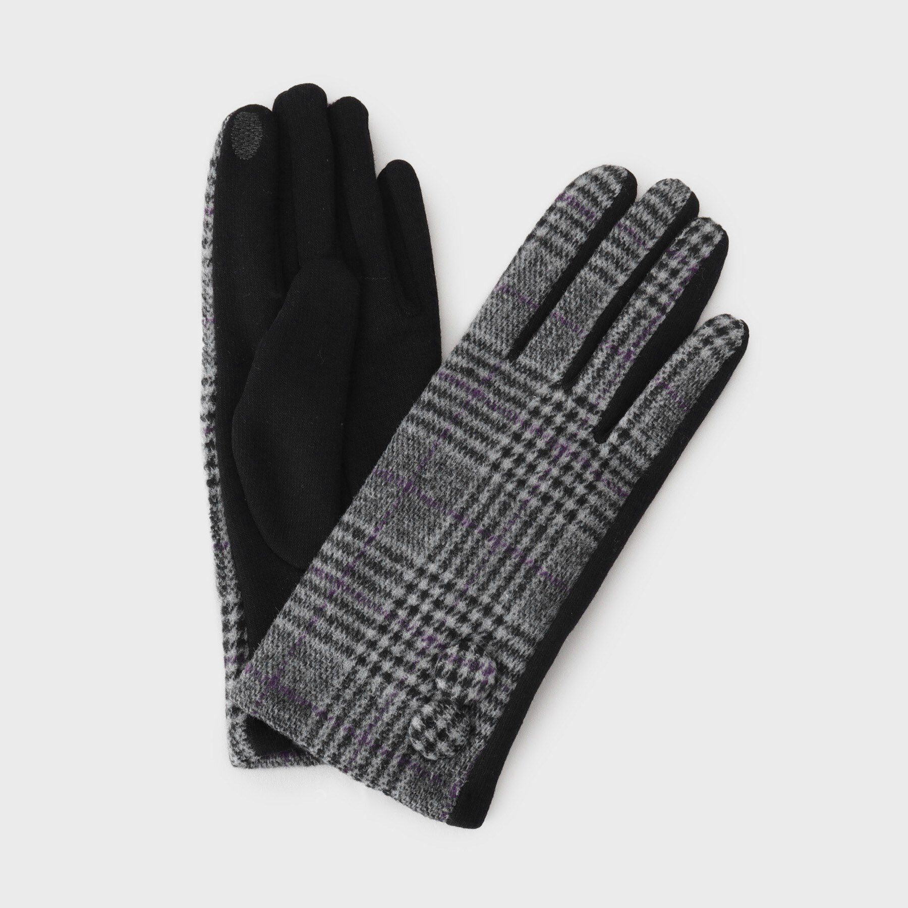 THE SHOP TK「チェックグローブ」|手袋|パープル(084)