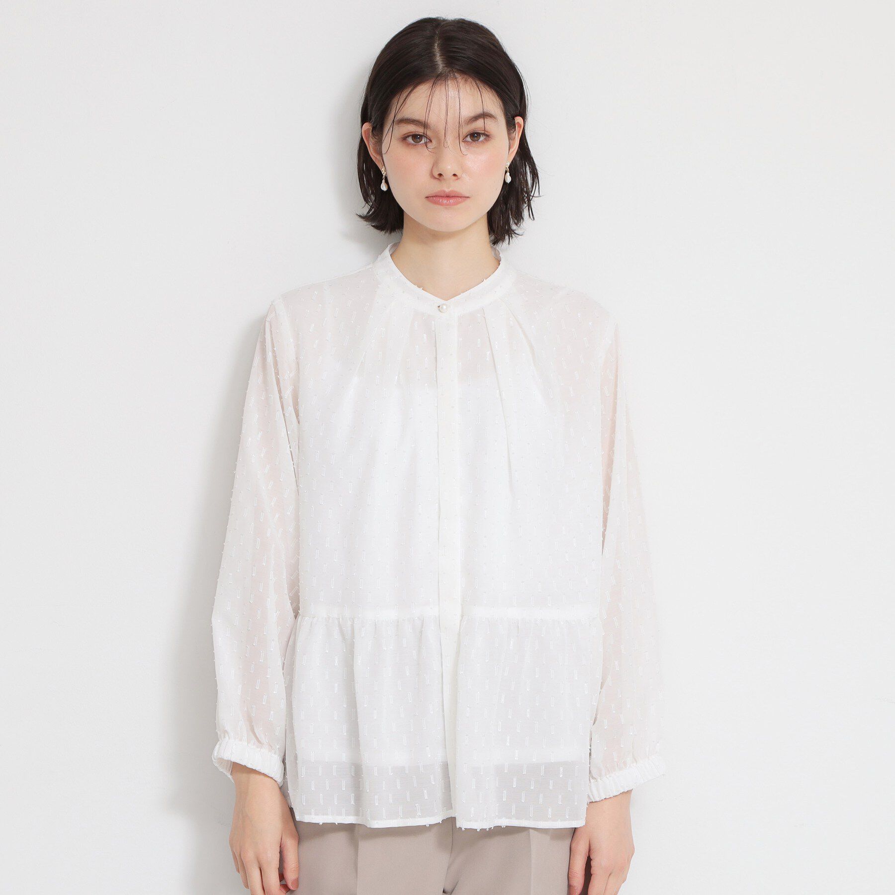 THE SHOP TK「【セレモニーにもカジュアルにも】シフォンジャカードブラウス」|シャツ・ブラウス|